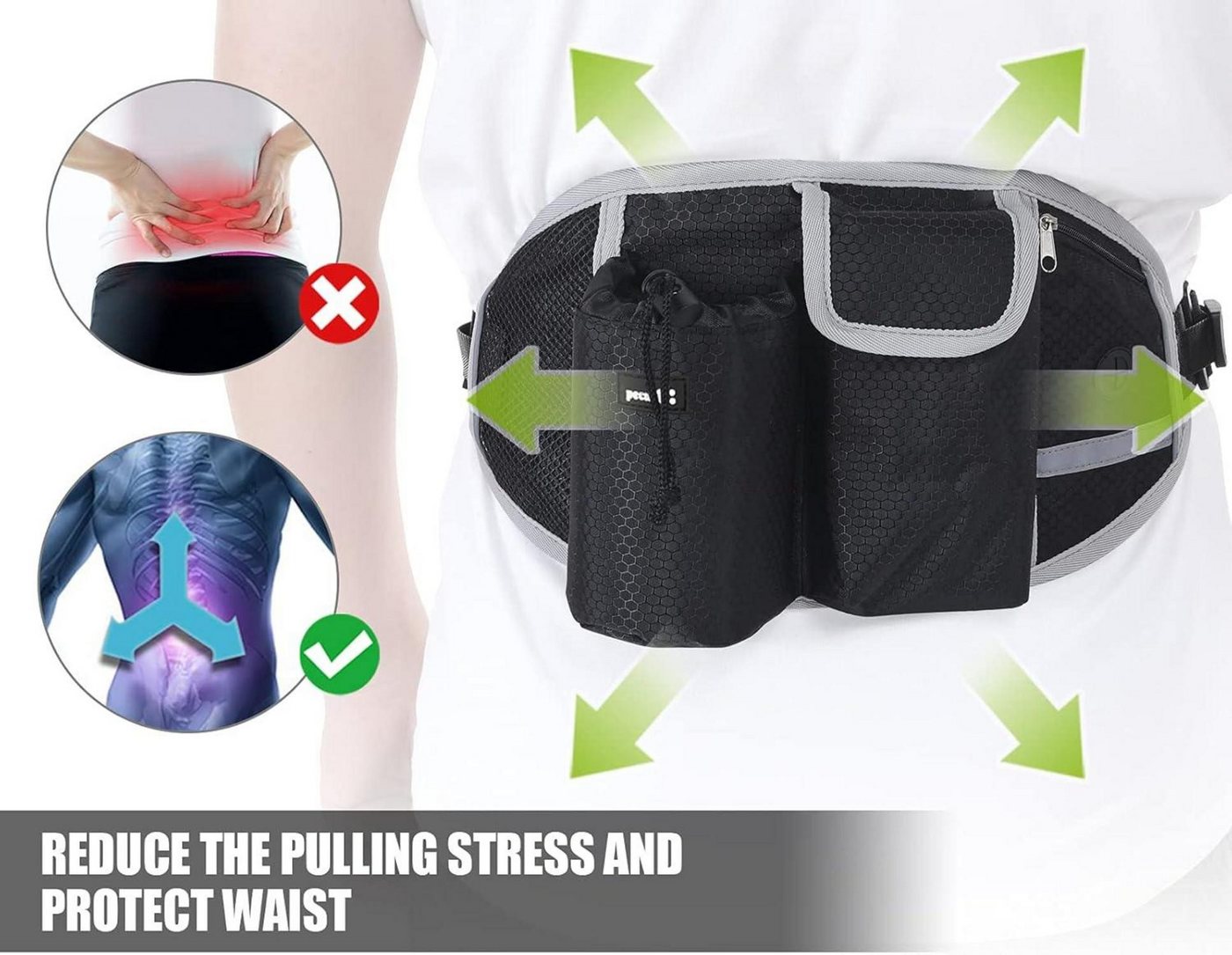 Thumbnail - LuxusKollektion Hunde-Halsband Joggingleine mit Bauchgurt für große und mittelgroße