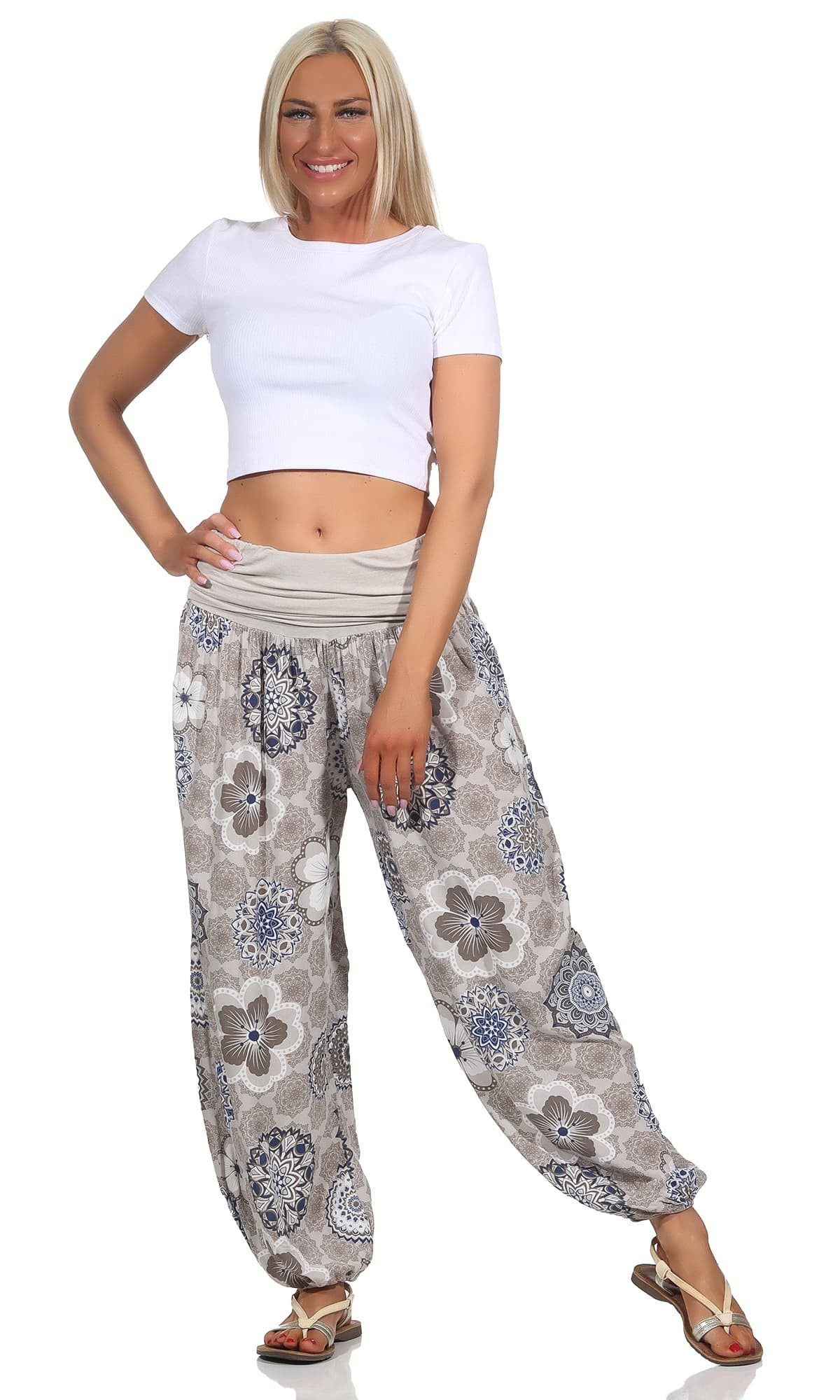 OriginalYou Haremshose Sommerhose Damen Boho Flatterhose leichte Yoga-Hose weites Bein luftige & leicht, hautfreundliches Material