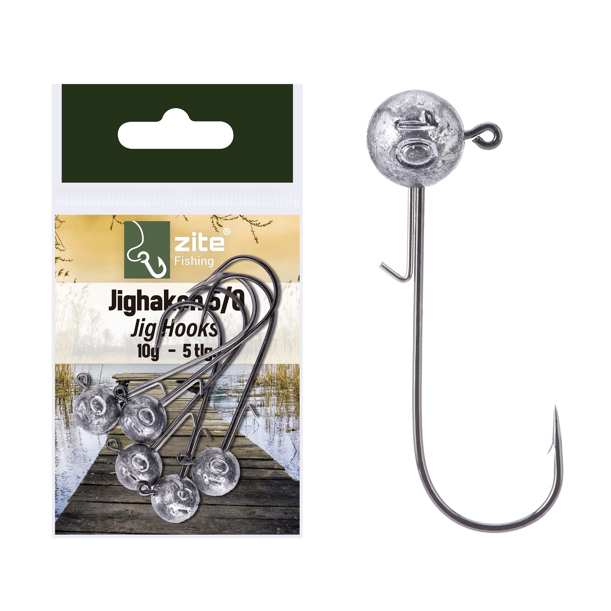 Jighaken Gr. 1/0-5/0 3,5-25g Blei Silber perfekt für Gummiköder mit Köderhalter