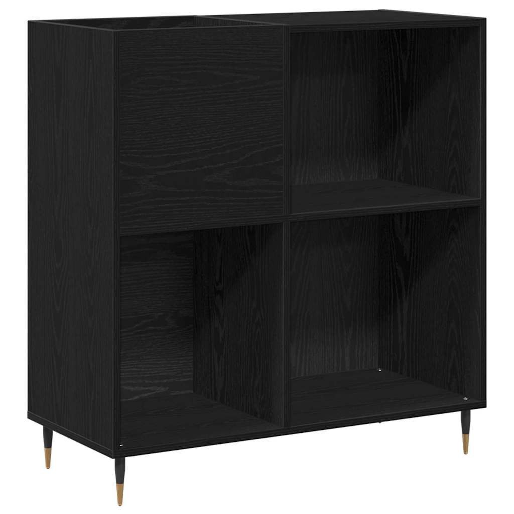 vidaXL Media-Regal Schallplattenschrank Schwarz Eichen-Optik 85 x 38 x 89 cm, 1-tlg.