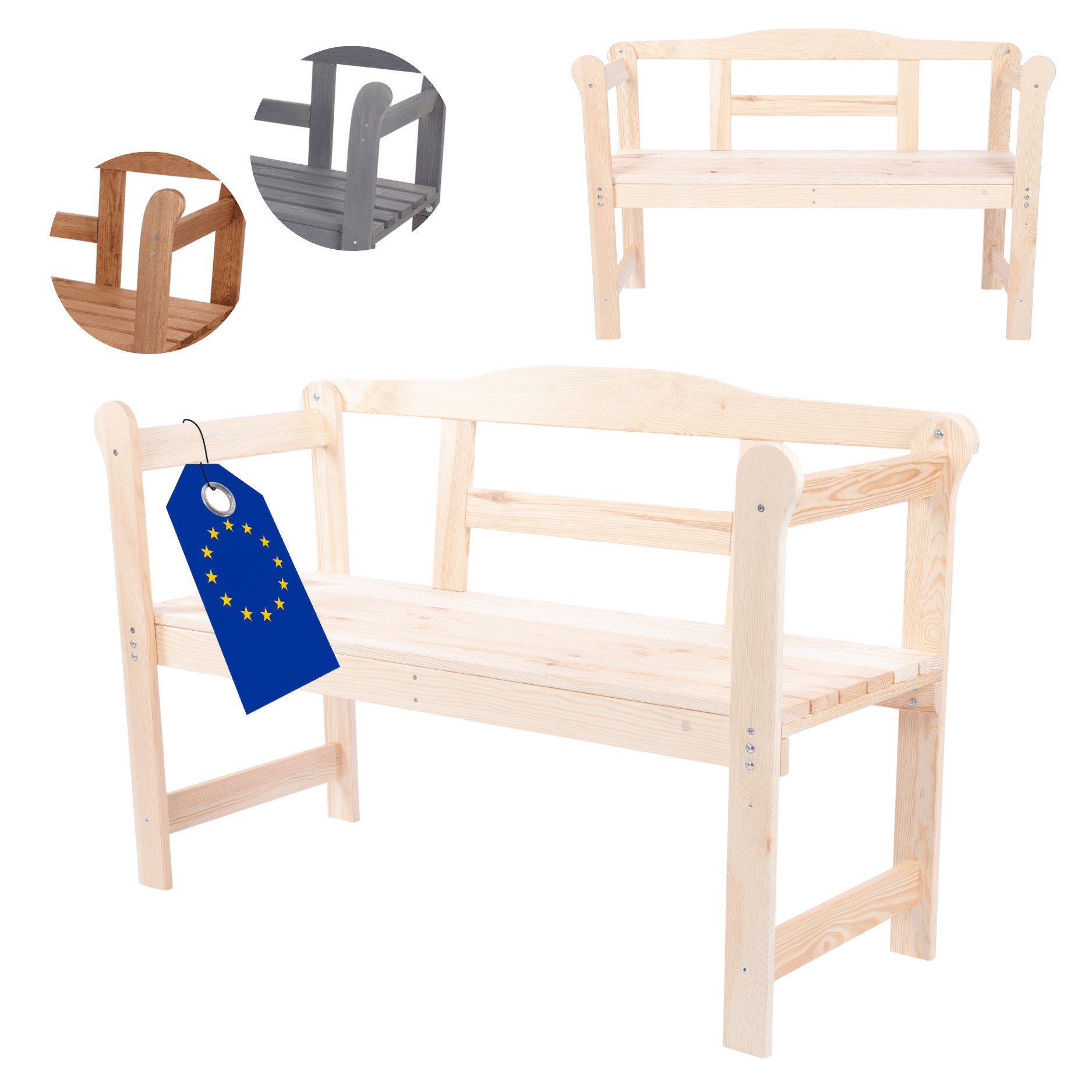 Modo24 Gartenbank LG01 Parkbank, Gartenmöbel, Sitzbank, Bank Friesenbank, H günstig online kaufen