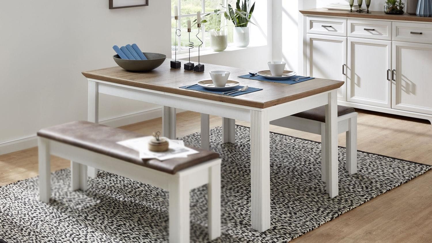 Innostyle Esstisch Esstisch Jasmin Küchentisch in Pinie hell Artisan Eiche 160-220 cm