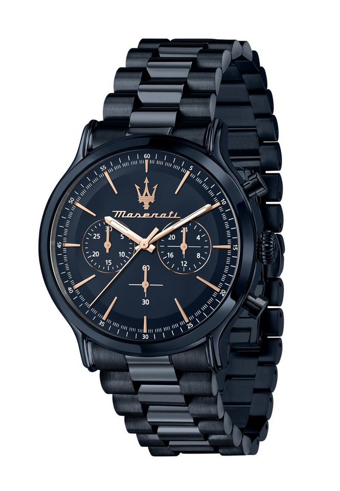 Chronograph modernem durch geschützt Design, auf Der Blue das Zifferblatt Blick Edition, mit wird Mineralglas Epoca Time Maserati