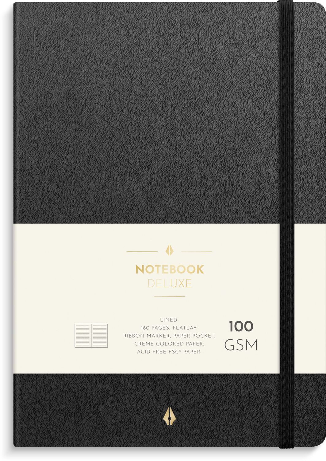 Notizbuch Burde Notizbuch Deluxe A5 schwarz