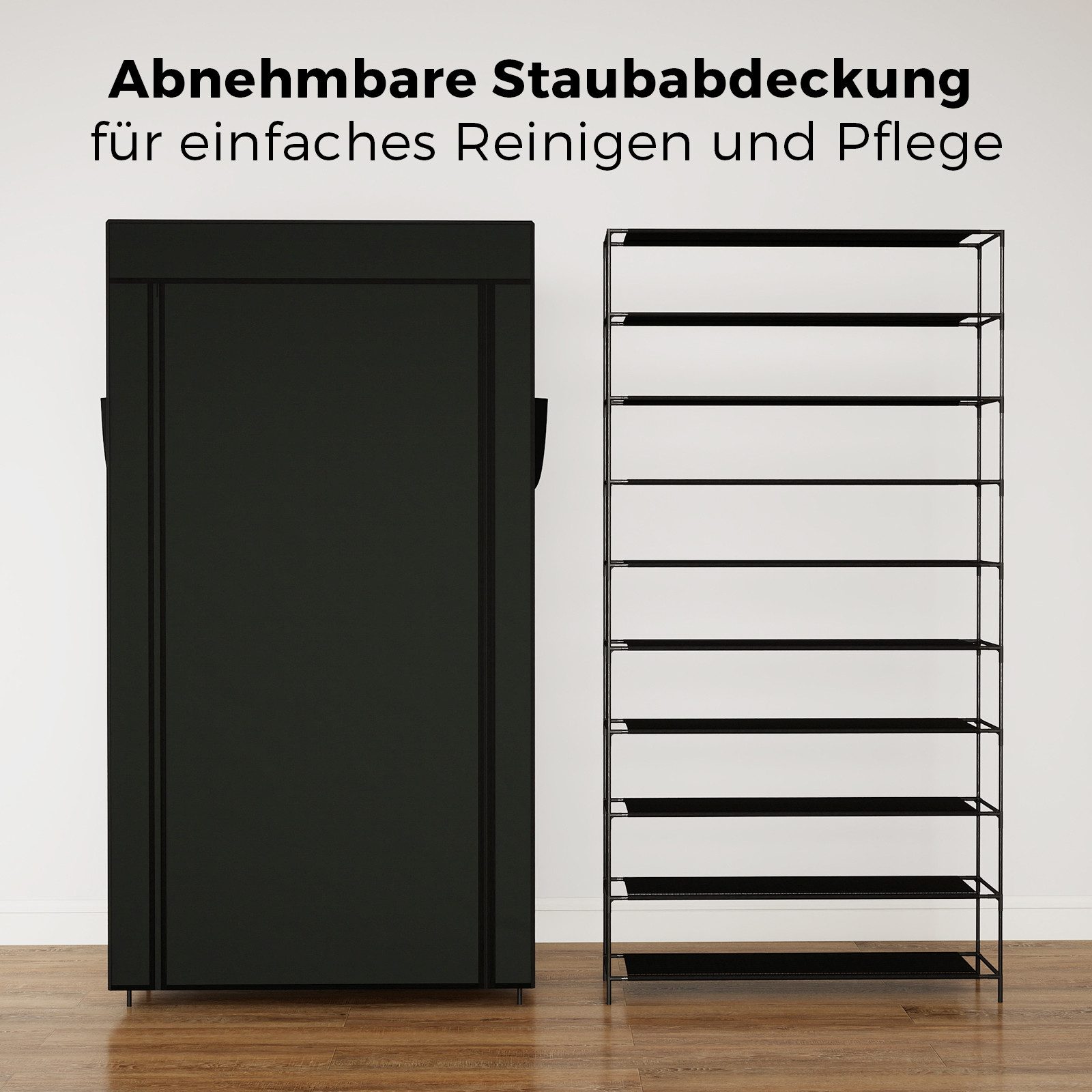 Sekey Stoffschrank Schuhschrank mit 9 Ebenen, Vliesstoff Schuhaufbewahrung Breite 85 cm, Schuhständer Platzsparend, 36 Paar Schuhe – Bild 5 von 5