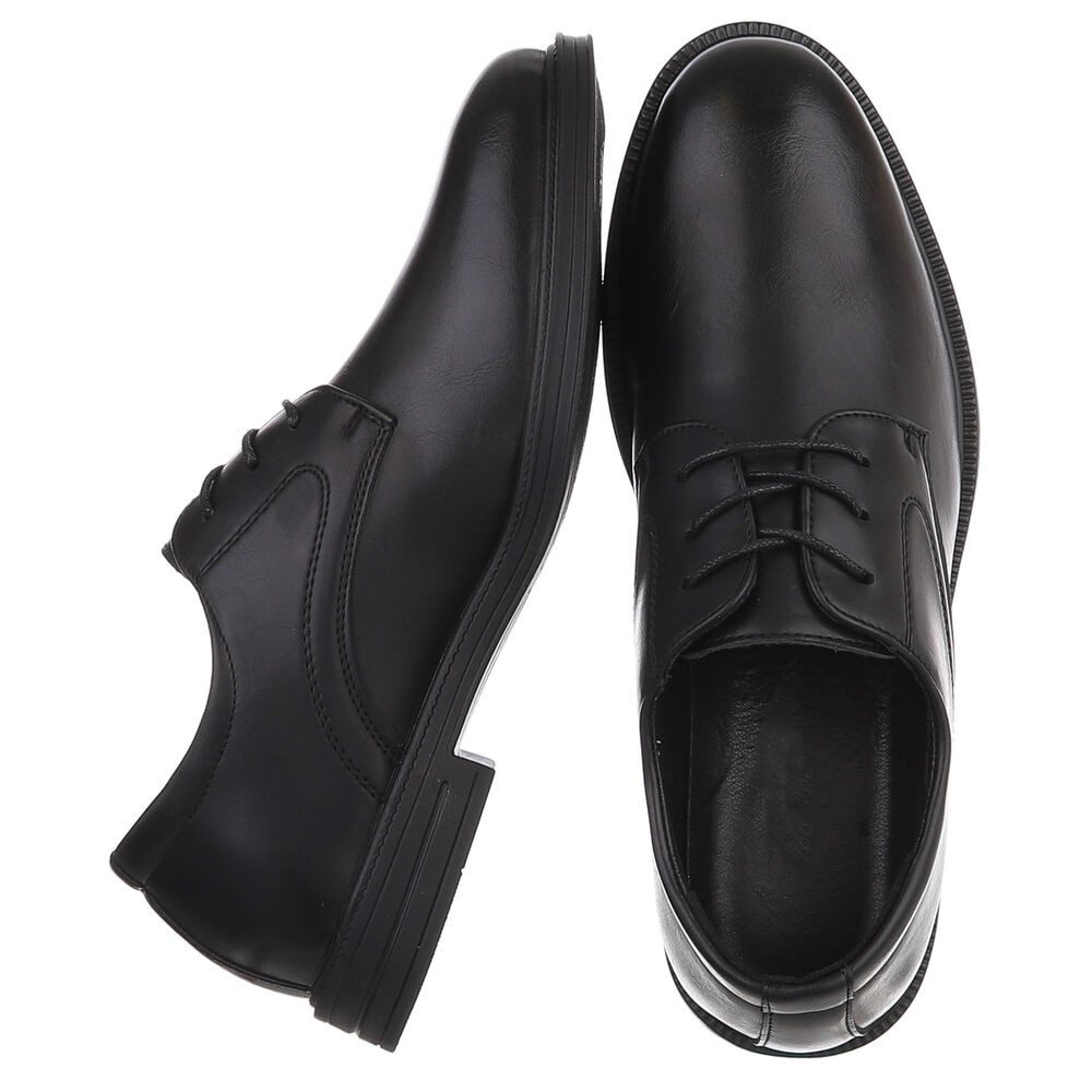 Coolwalk Herrenschnürschuh elegant in Lederoptik Schnürschuh (91917811) Blockabsatz Business-Schuhe in Schwarz