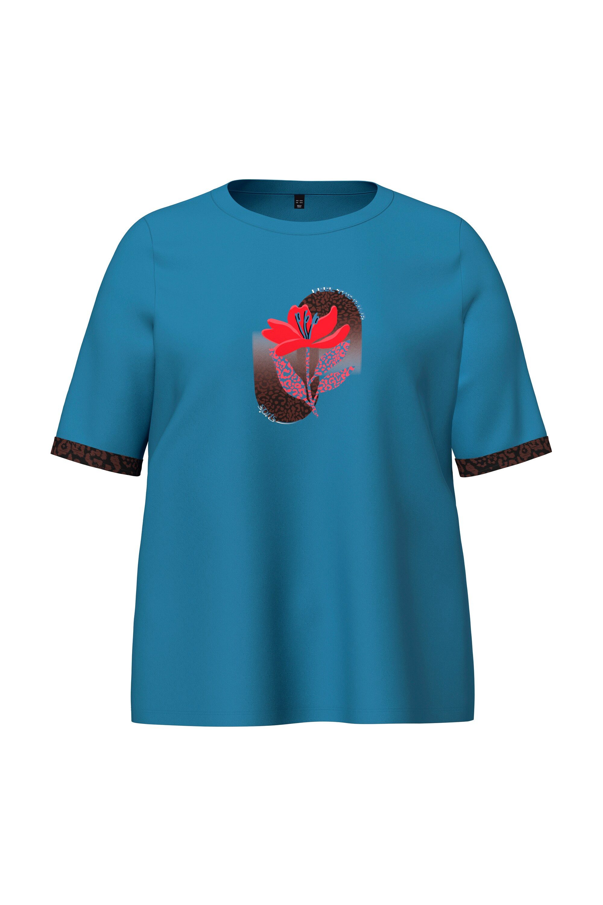 Ulla Popken T-Shirt Funktions-Shirt Motivdruck Classic Rundhals