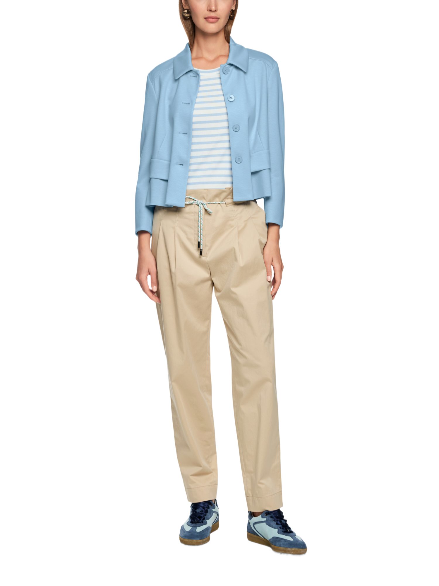 Marc Cain Kurzjacke AA.1 - S - Seasonal Colours I blau,Elegant,Viskose,Unifarben,Kent,Lang,Gerade