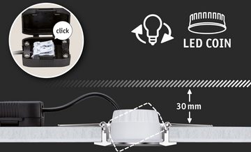 Paulmann LED Einbauleuchte Gil, mehrere Helligkeitsstufen, LED wechselbar, Warmweiß, LED-Modul, 3-Stufen-dimmbar