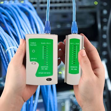 Retoo Netzwerk Tester LAN Netzwerkkabel Kabeltester RJ11 RJ12 RJ45 Netzwerk-Adapter, Vielseitig einsetzbar, Einfach zu bedienen, Intuitive LEDs