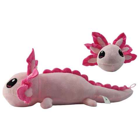 soma Kuscheltier Axolotl Kuscheltier Echse Molch Figur Plüsch XL 25 cm Püsch rosa pink (1-St), Axolotl Plüschtier Molch Kuscheltier Figur Plüschtier Wassertier