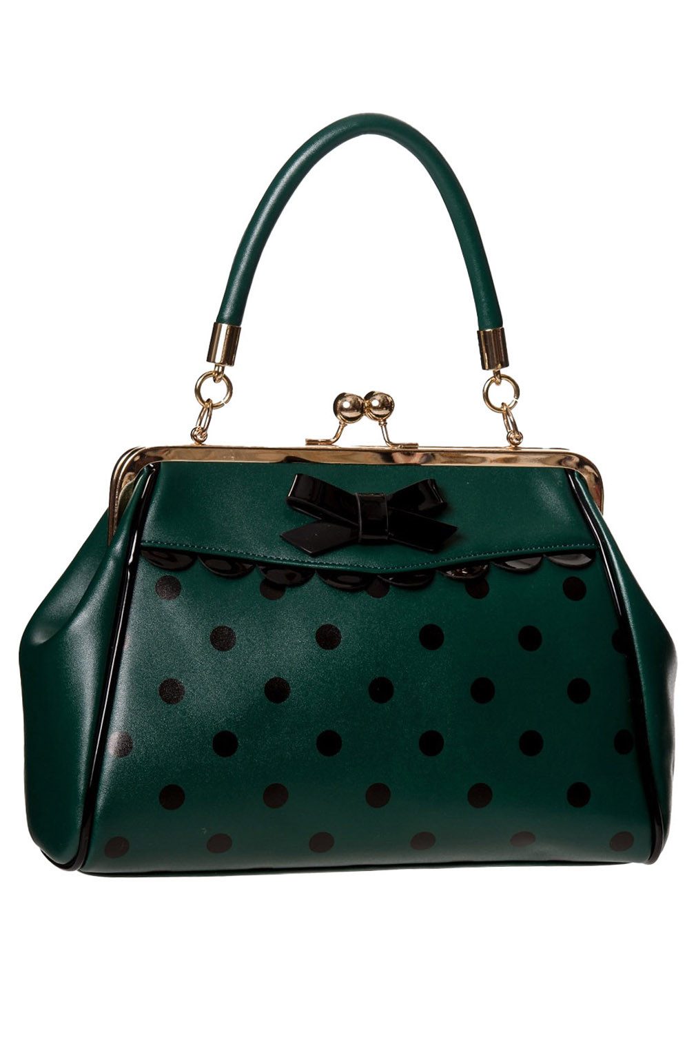 Banned Handtasche Crazy Little Thing Grün, Vintage Look Zierschleife