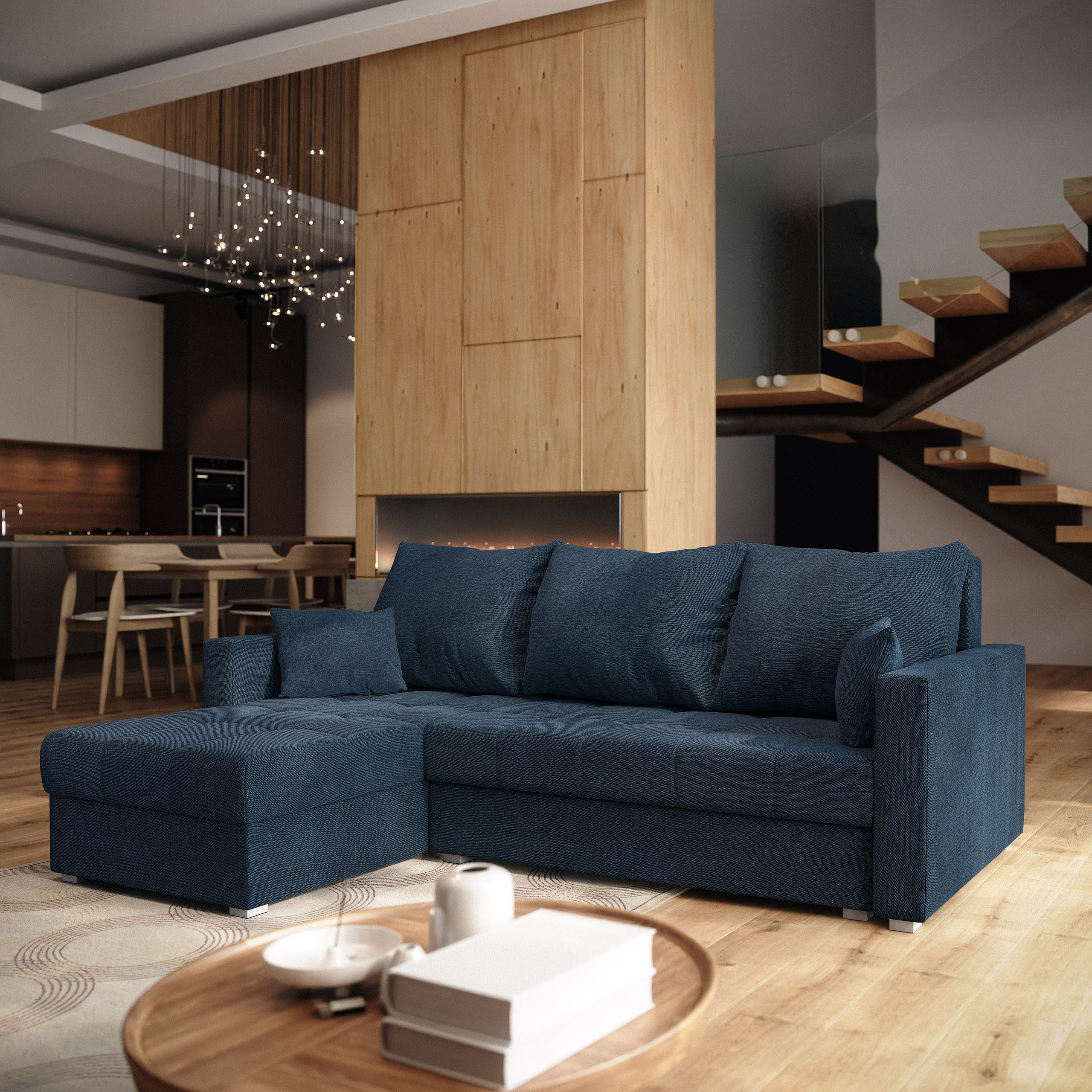 Masseno Ecksofa NIDA mit Schlaffunktion L-Form, Sofa mit Bettkasten günstig online kaufen