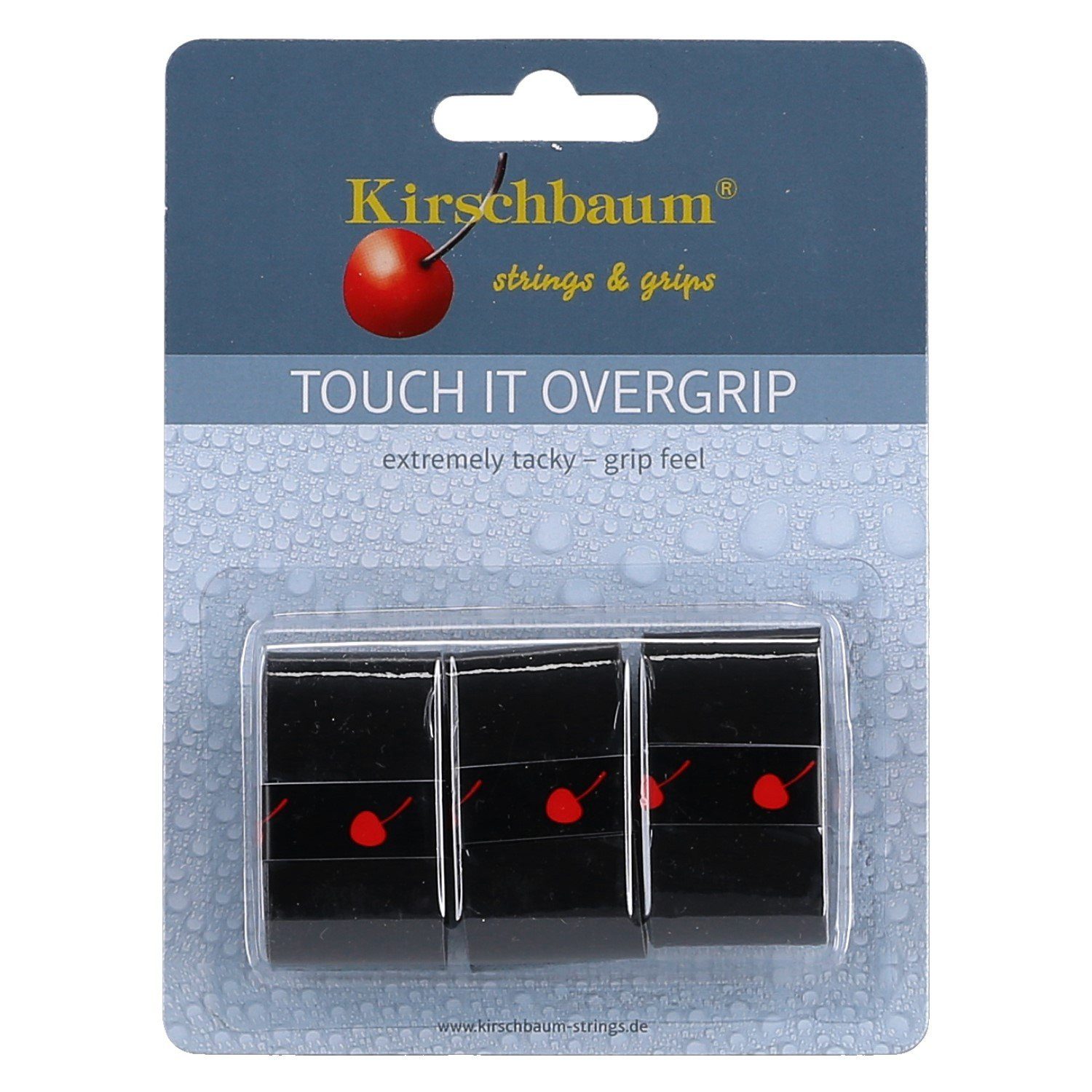 Kirschbaum Griffband Overgrip Touch it 0.5mm (extreme Griffigkeit) schwarz 3er