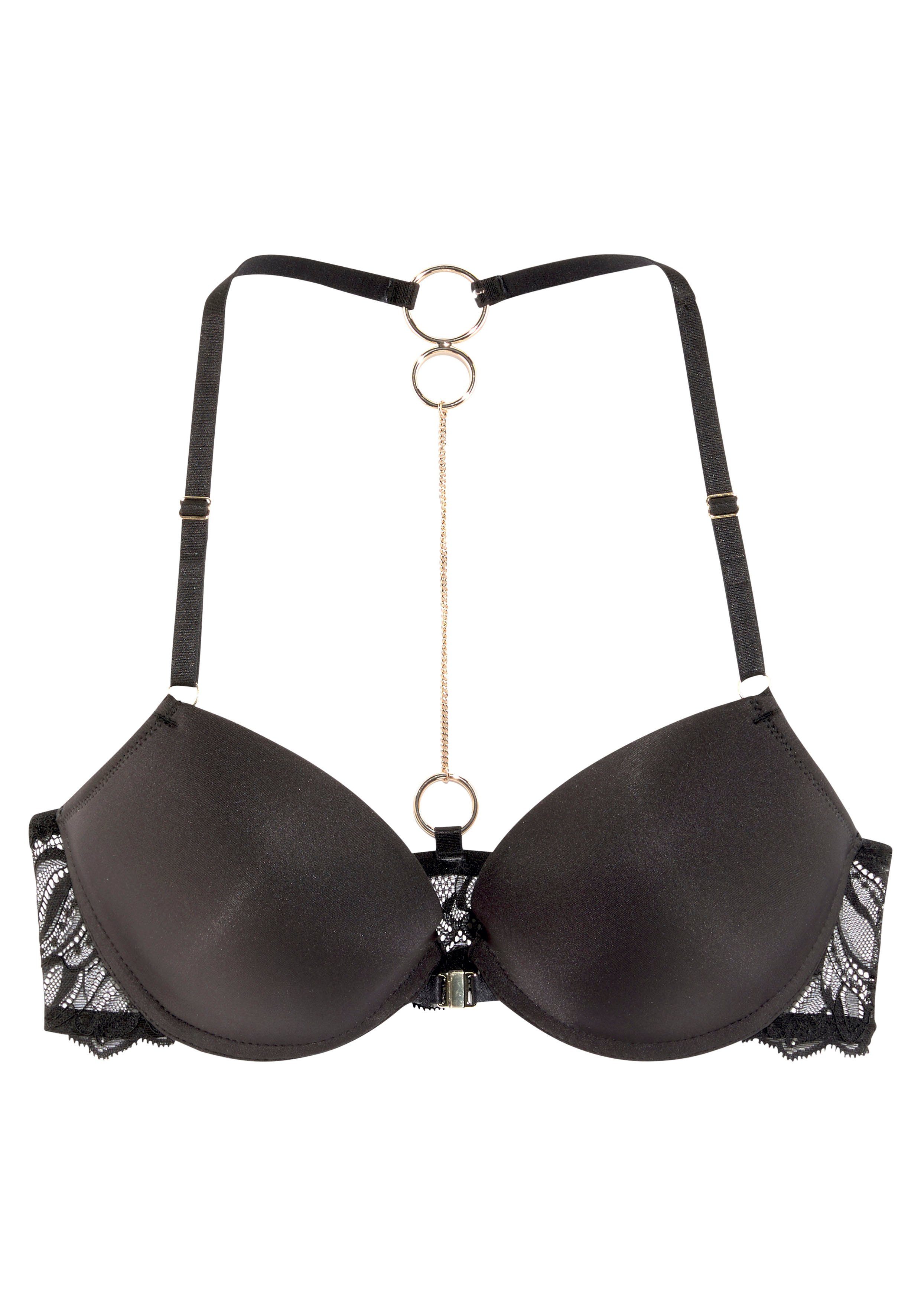 LASCANA Push-up-BH mit extravagantem Rücken aus Spitze und modischen Ringen, sexy Dessous