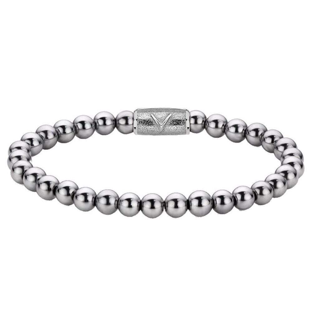 Rebel & Rose Armband Silberglänzendes Perlenarmband RR-6DV01-S - Abmessung: 20 cm - L+