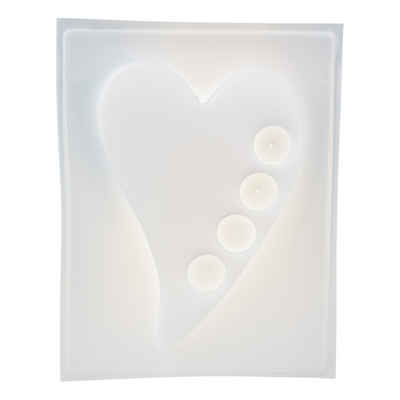 CREARTEC Modellierwerkzeug Gießform Herz für Teelichte, 28,5 cm x 20 cm