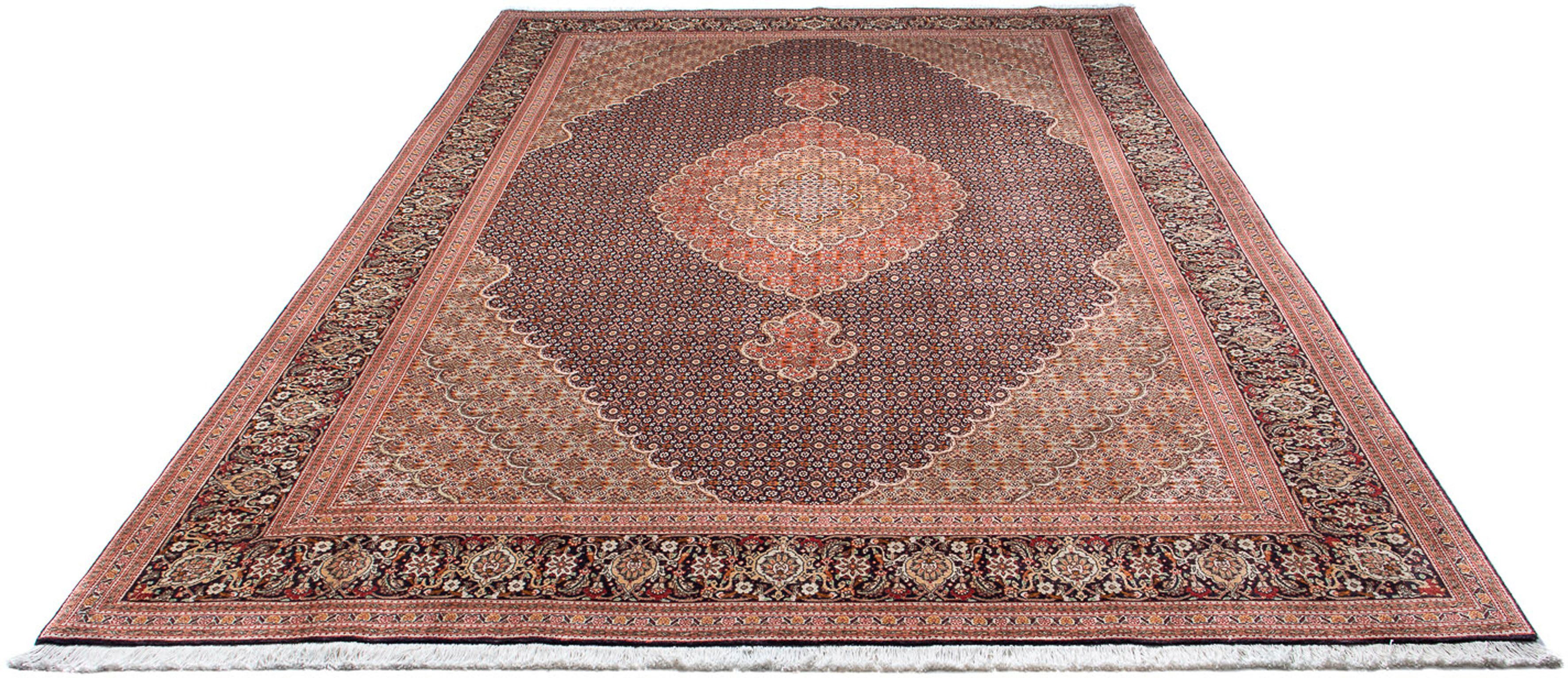 Orientteppich Perser - Täbriz - 312 x 206 cm - dunkelblau, morgenland, rechteckig, Höhe: 10 mm, Wohnzimmer, Handgeknüpft, Einzelstück mit Zertifikat