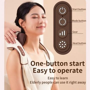 Lalano`S Cosmetics Nacken-Massagegerät 6D Massage Shiatsu-Gerät mit Wärmefunktion, wie echte massierende Hände, Kabellos, Nackenmassage, Rückenmassage, Schultermassage