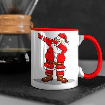 Trendation Tasse Trendation - Weihnachten Tasse Weihnachtsmann für Kinder Weihnachtstasse Lustig Geschenk Jungs Jungen Mädchen Cute Lebkuchen Grafik Becher