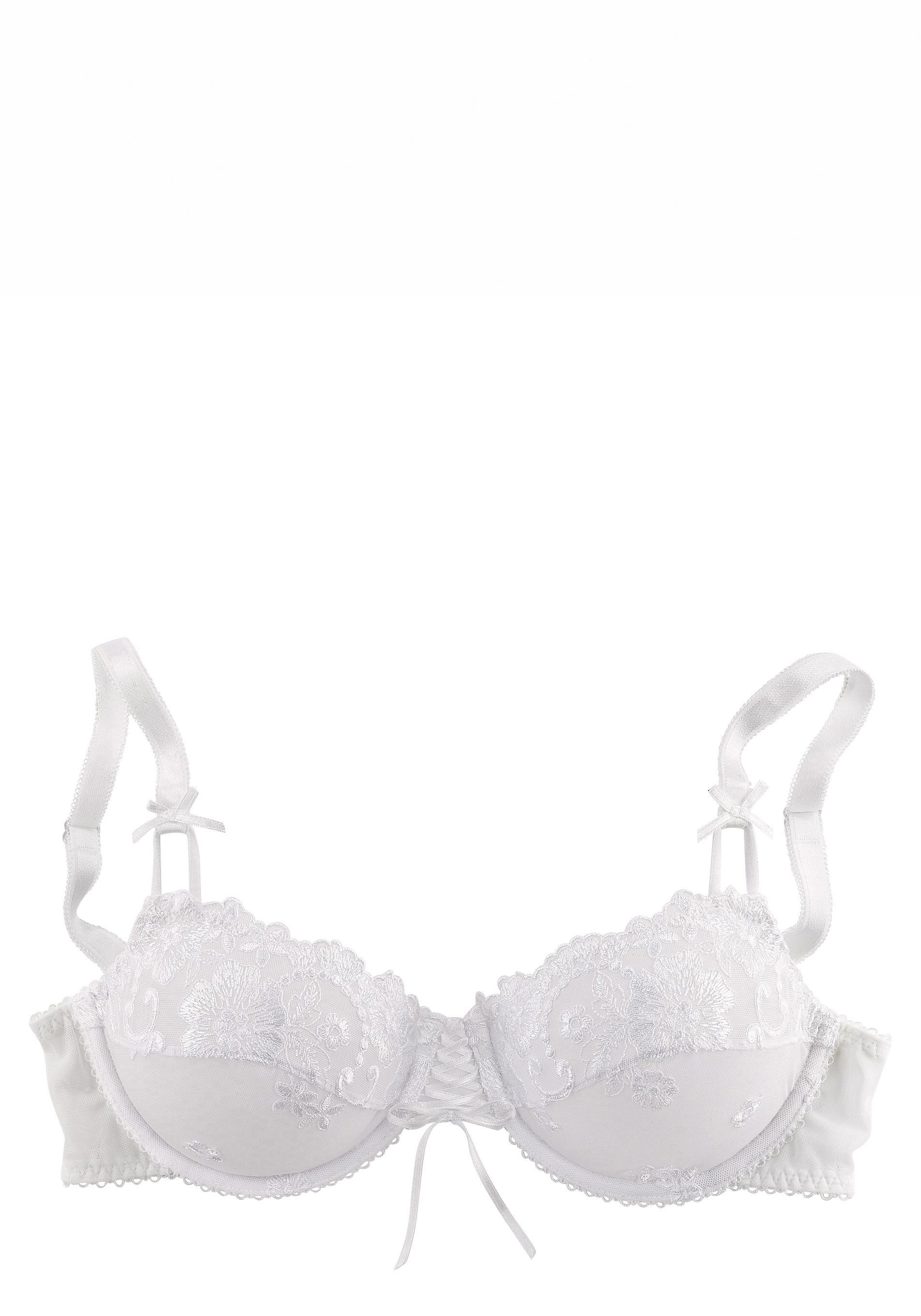 LASCANA Bügel-BH Spitzen-BH, Dirndl-BH, Wanda mit Zierschnürung und Stickerei Spitze, als Dessous-Set kombinierbar – Bild 2 von 5