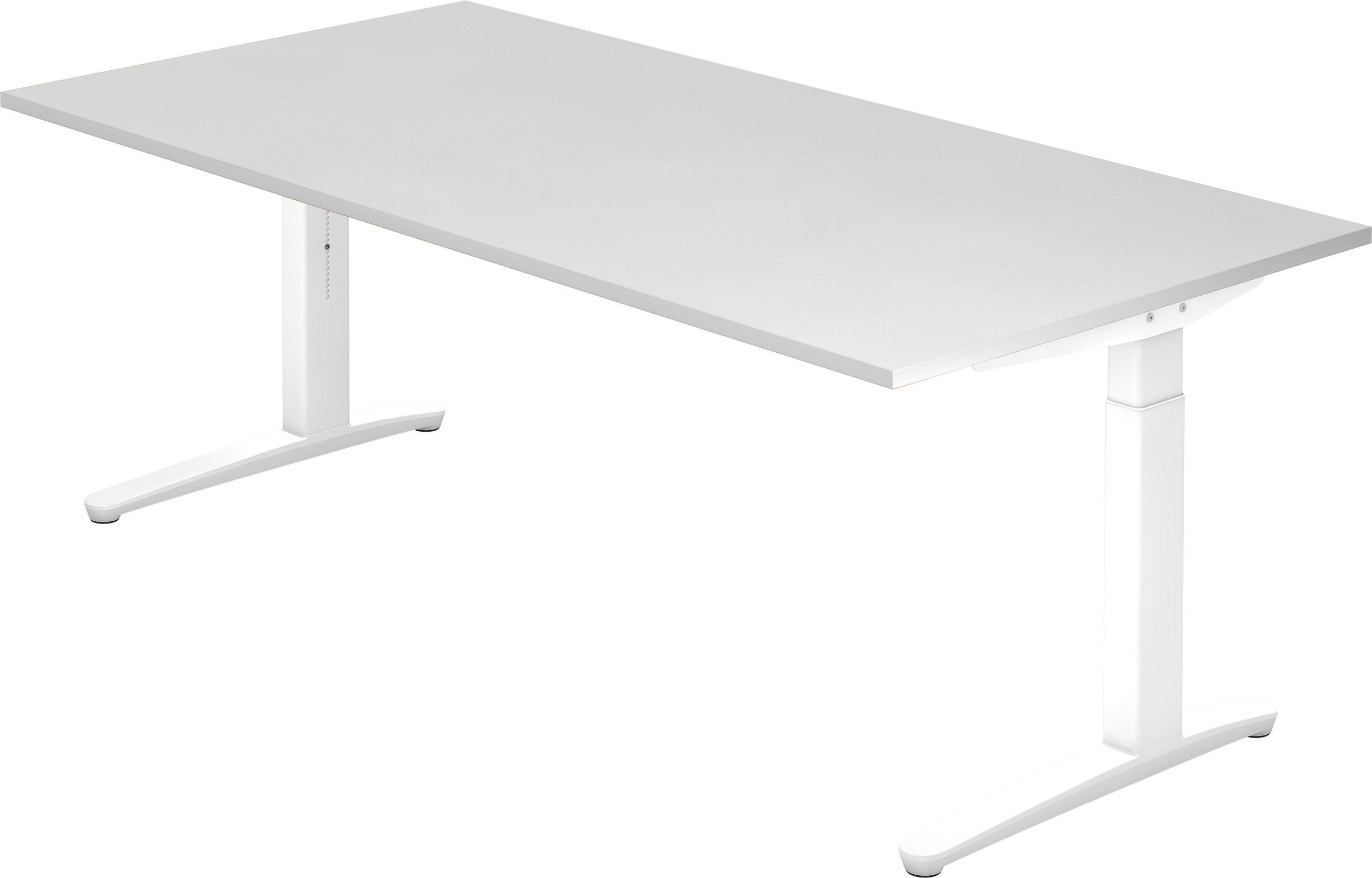 bümö Schreibtisch Schreibtisch Serie-XB, Rechteck: 200 x 100 cm - Dekor: Weiß - Gestell: Weiß