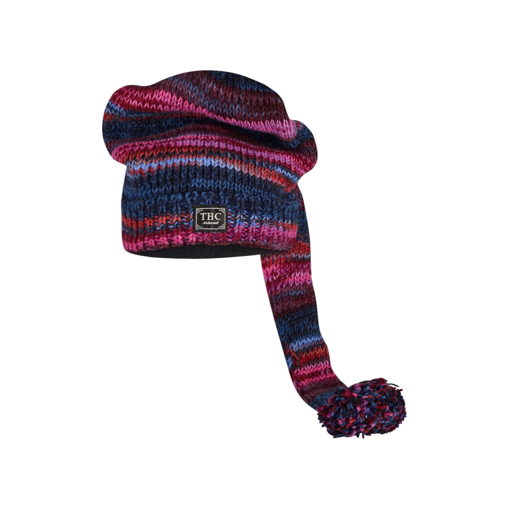 THC Natural Line Strickmütze THC Schafwoll Zipfelmütze 805 lila (1 Stück, 1-St., 1 Stück) gerippter Umschlag