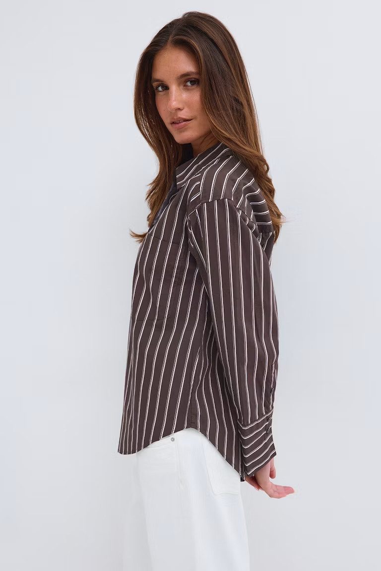 Gina Tricot Hemdbluse - Lässige Hemdbluse im Oversize Fit mit Streifen für Damen – Bild 2 von 4