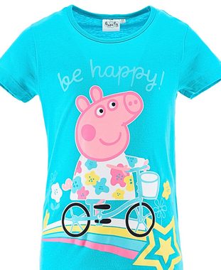 Peppa Pig Schlafanzug Be Happy - Peppa Wutz (2 tlg) Pyjama Set kurz - Mädchen Shorty Gr. 98-116 cm