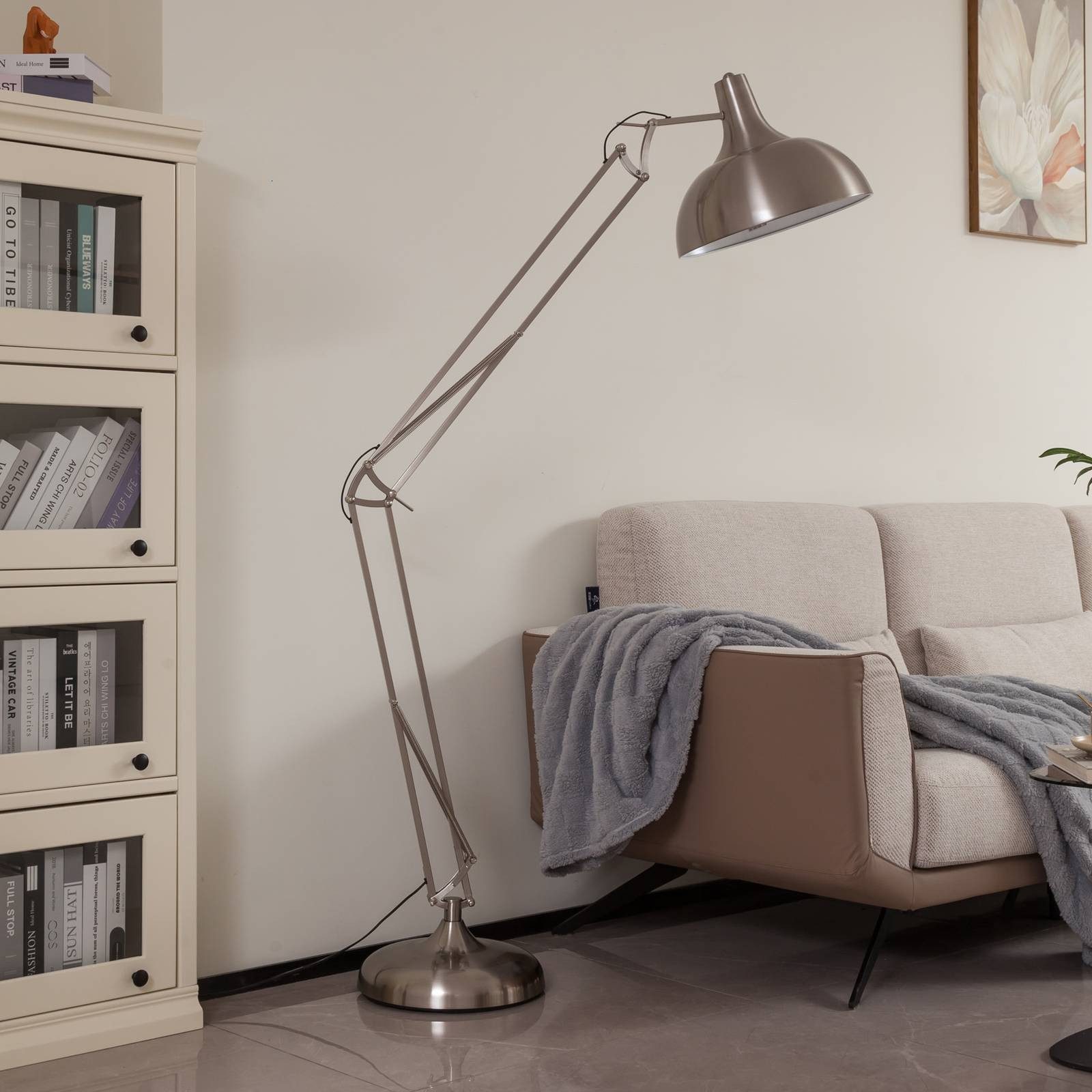 Lindby Stehlampe Leia, Metall, Chrom IP20, 1 x 15 W LED