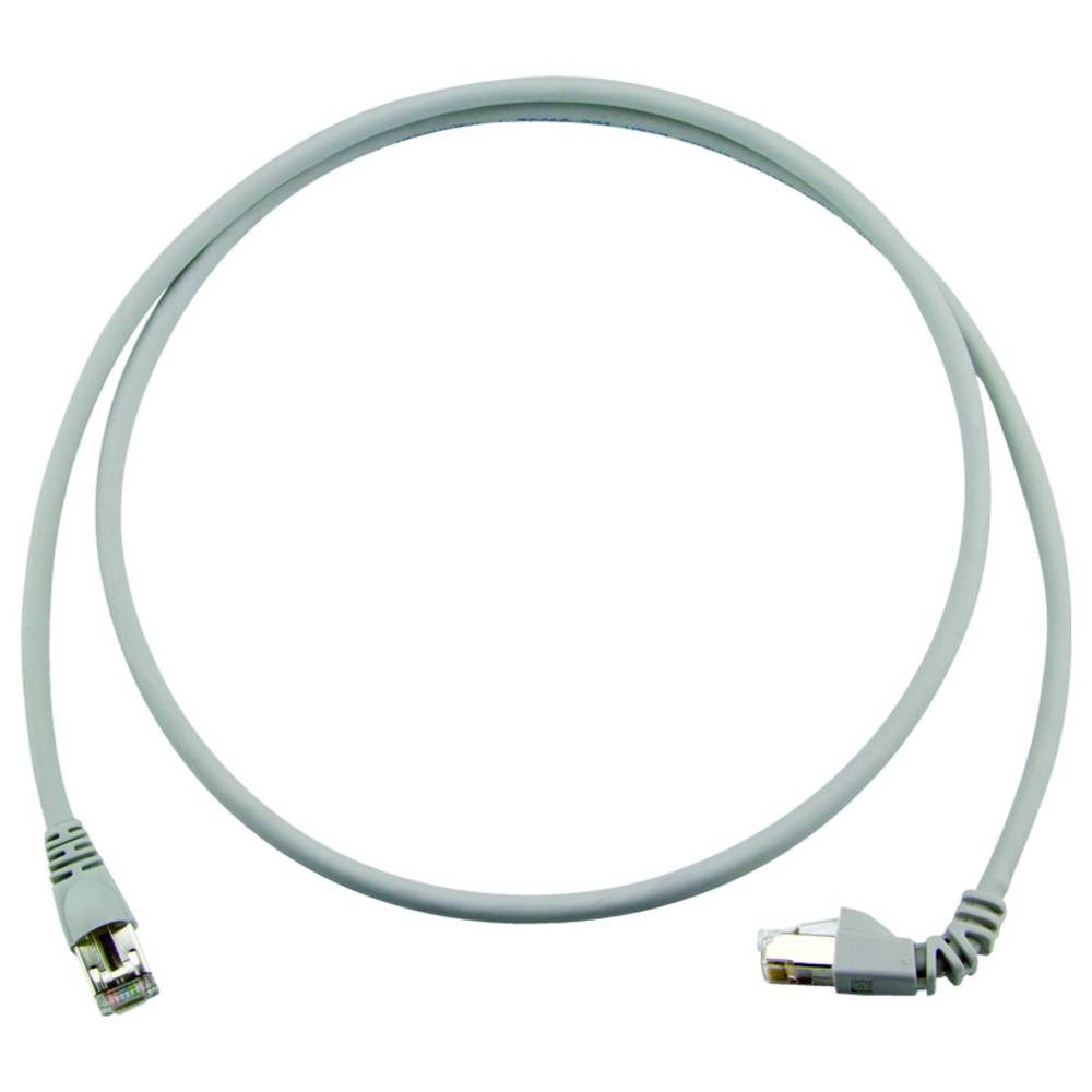 Telegärtner RJ45 Netzwerkkabel, Patchkabel CAT 6a S/FTP 0.5 m Grau Flammwidrig, LAN-Kabel