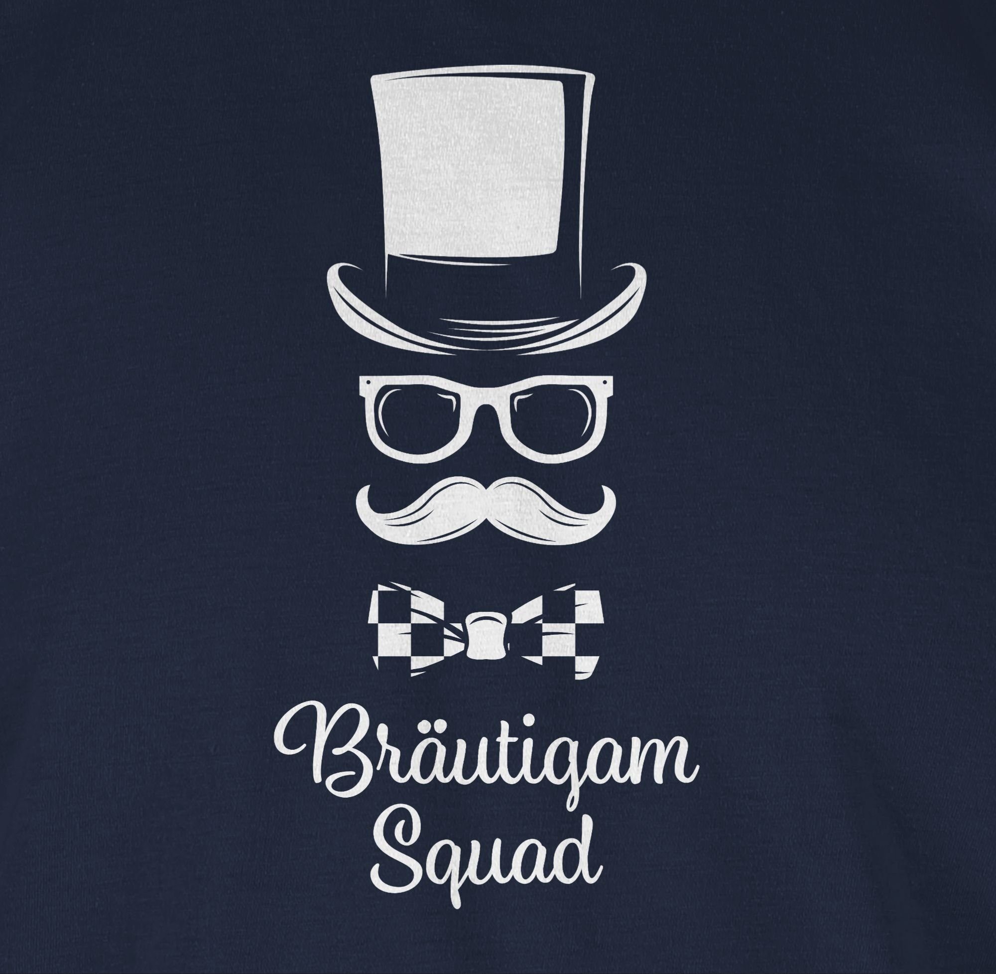 02 Squad Gentleman Shirtracer T-Shirt Männer JGA Navy Bräutigam Blau