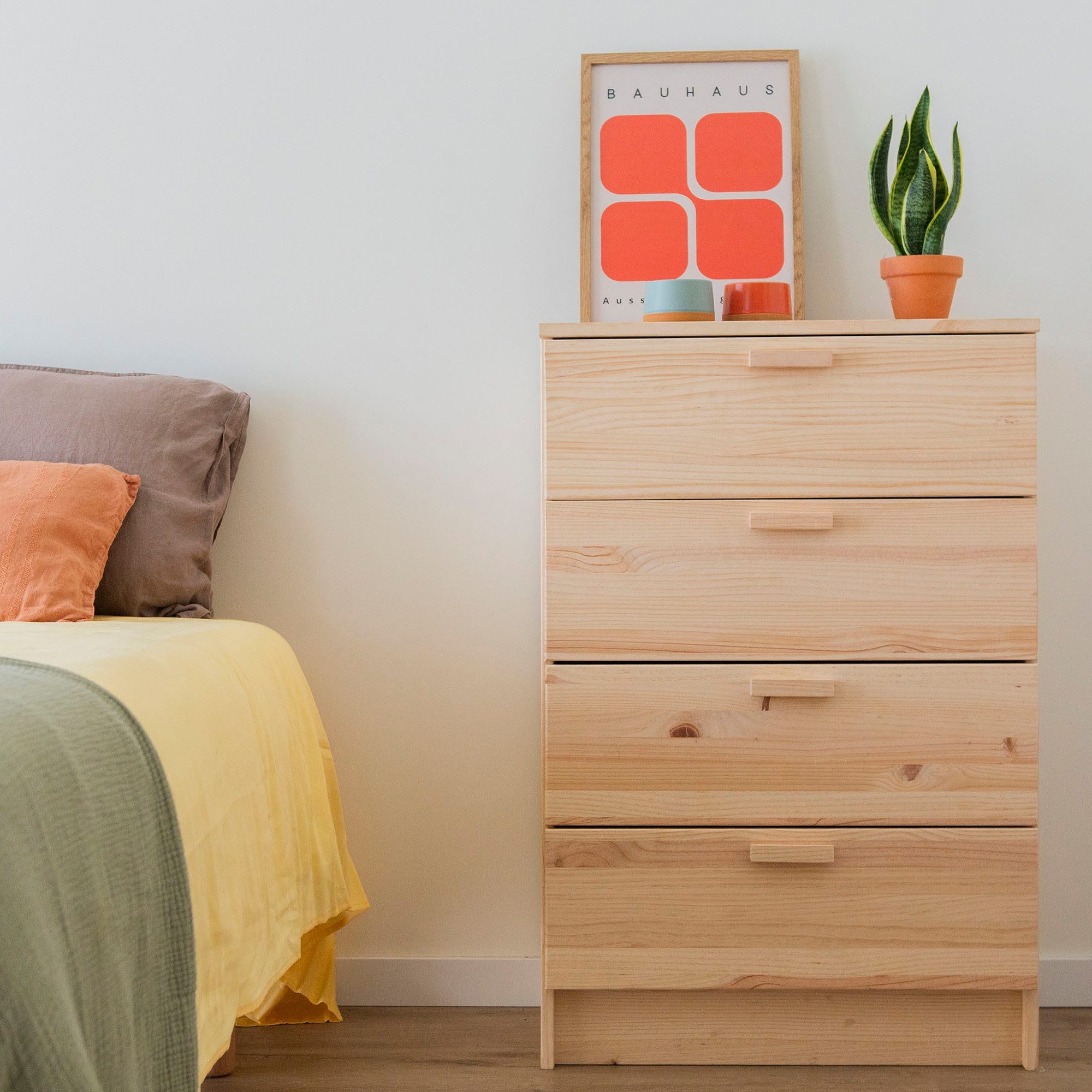 Astigarraga Kit Line Kommode Kommode "Vita" mit vier Schubladen, Sideboard aus Vollholz