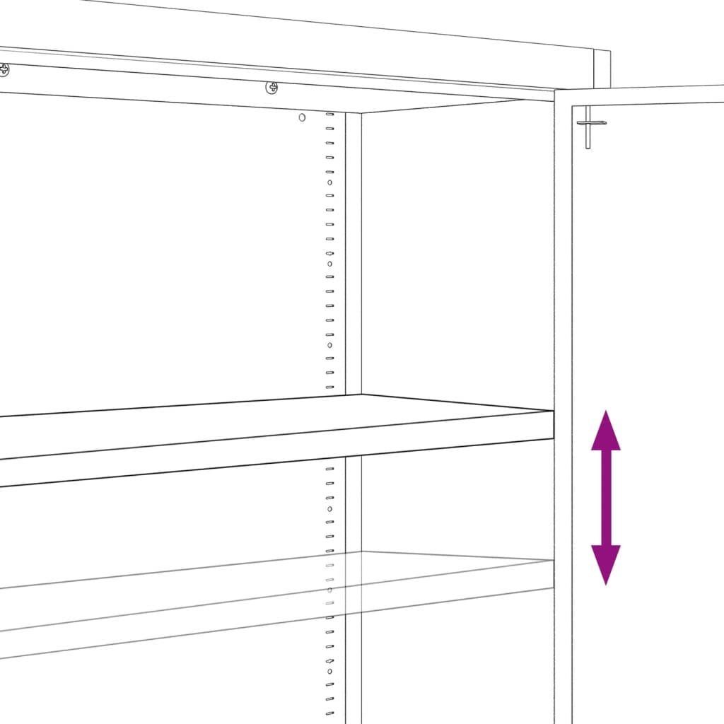 und Aktenschrank Weiß 90x40x180 Stahl cm Anthrazit furnicato