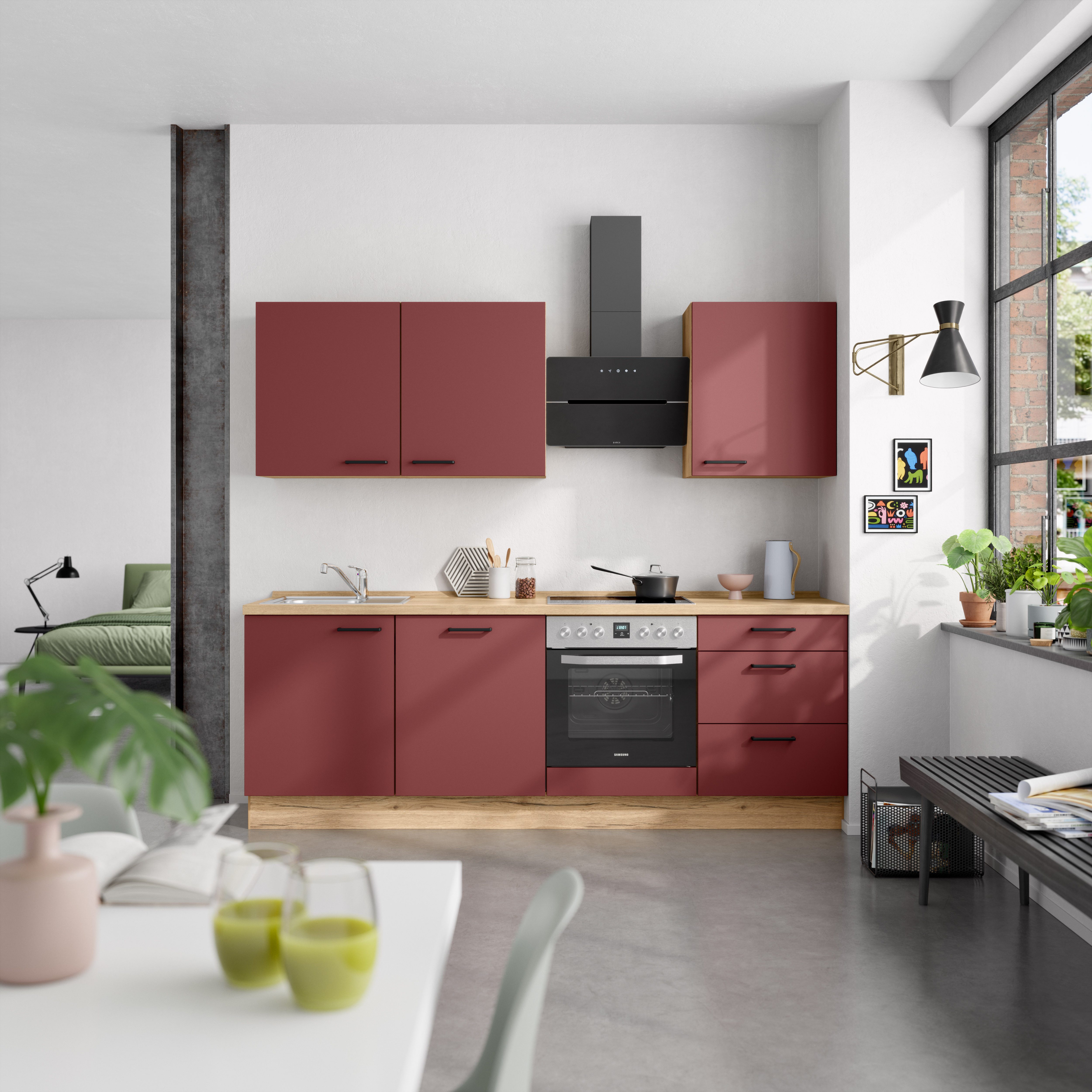 nobilia® Küchenzeile "Easytouch II", NEU: individuell anpassbar mit gratis Profi-Beratung, vormontiert, Breite 240 cm, Ausrichtung wählbar, wahlw. mit E-Geräten