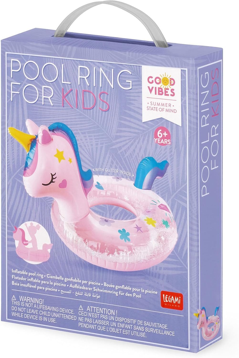Legami Strandtasche LEGAMI Schwimmring Kinder Unicorn aufblasbar Pool