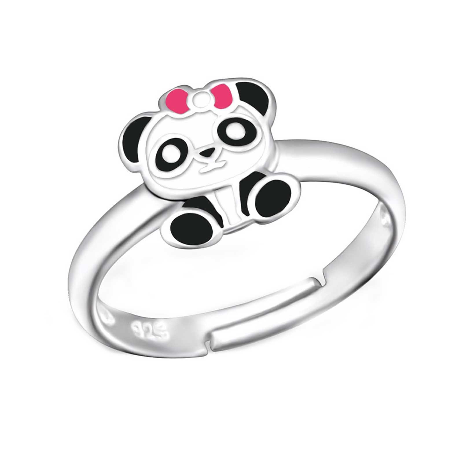 Kinder Accessoires schmuck23 Fingerring Kinder Ring Panda Bär 925 Silber, Kinderschmuck Silberring Mädchen Geschenk