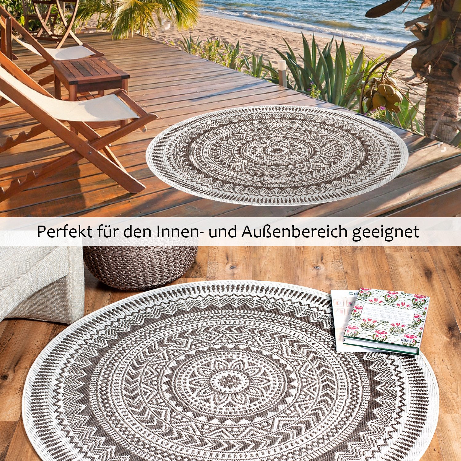 DomDeco Outdoorteppich In- & Outdoor Teppich Rund FINN, Rund