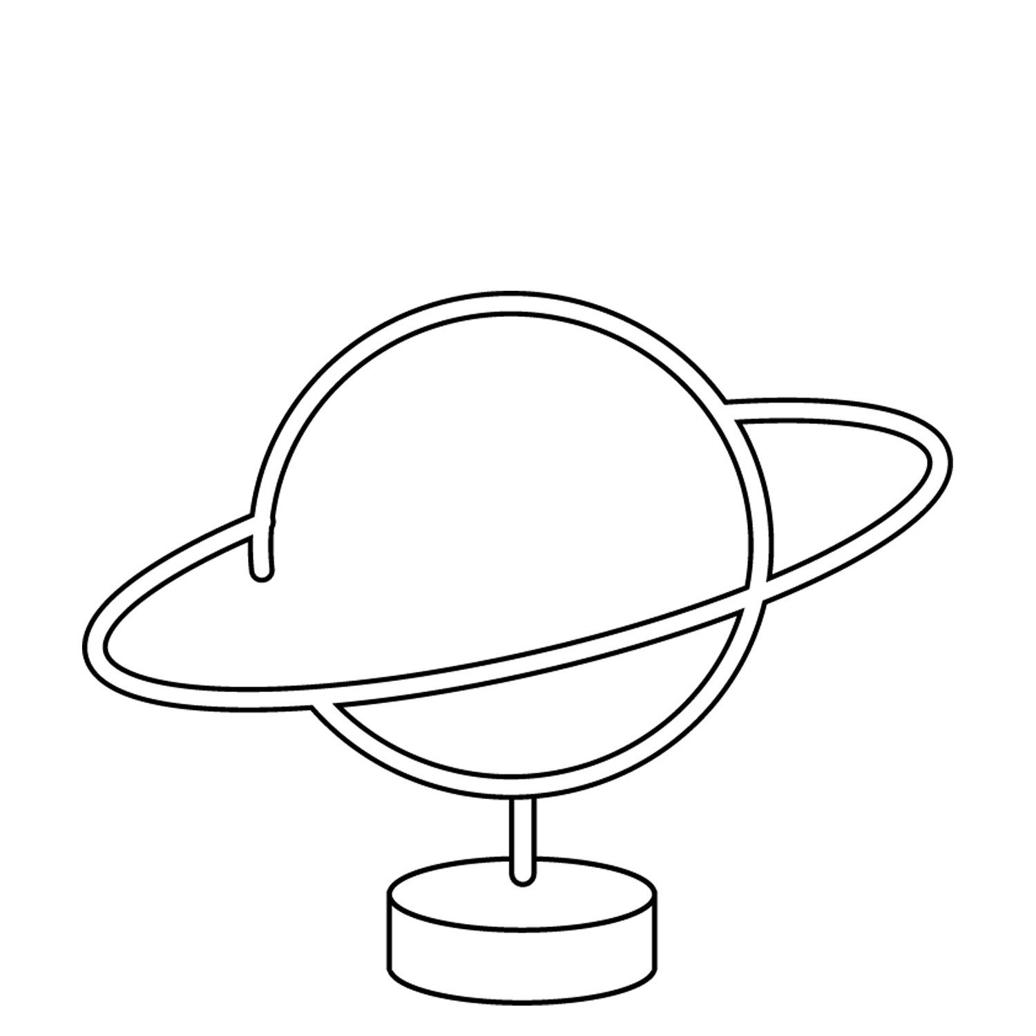 SATISFIRE LED Dekolicht LED Neonlicht Planet Saturn Neonschild Leuchtfigur Batterie USB 30cm, LED Classic, mehrfarbig / bunt – Bild 4 von 5