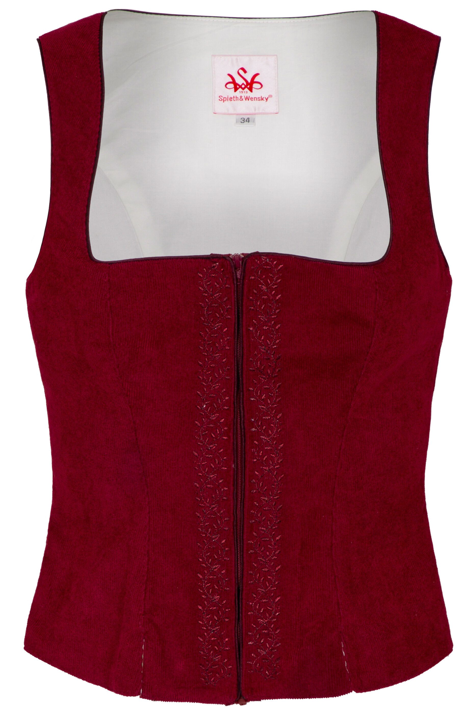 Spieth & Wensky Trachtenbluse Trachtenmieder "Feuer" stilvolle Stickereien günstig online kaufen