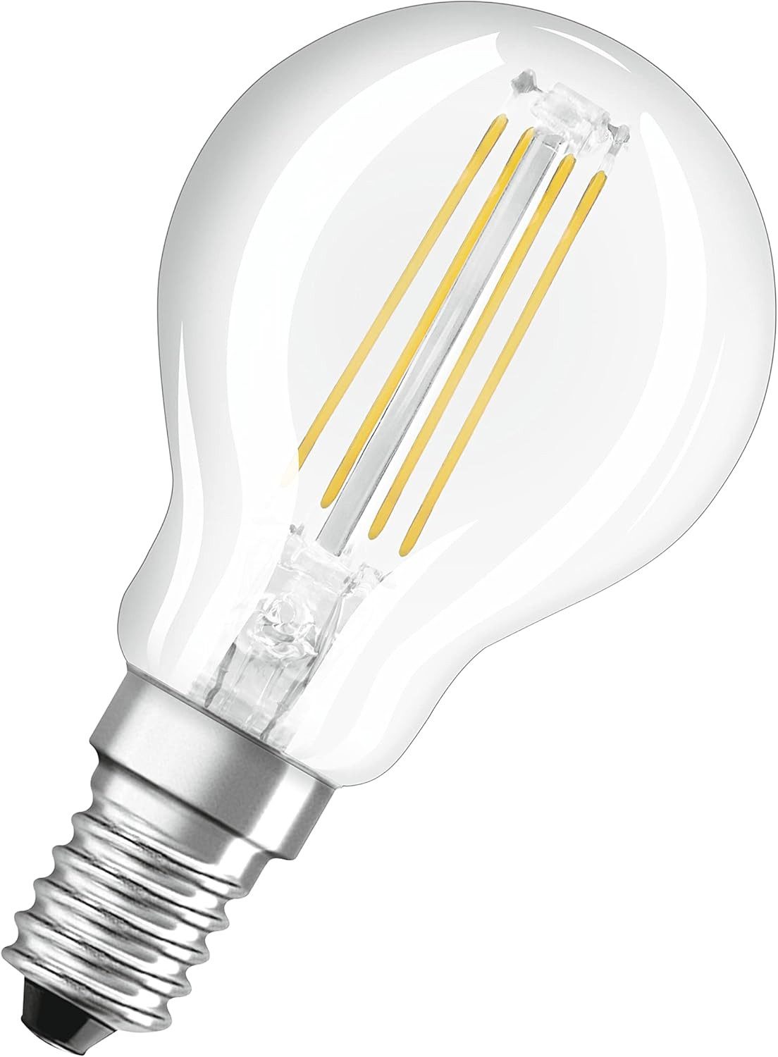 Osram LED-Leuchtmittel OSRAM Filament LED Lampe mit E14 Sockel, Tropfenform, Warmweiss (2700K, 1 St., Osram Filament LED Lampe mit E14 Sockel, Tropfenform, Warmweiss (2700K