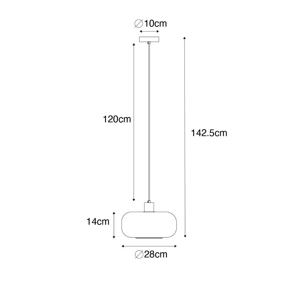 Qazqa Pendelleuchte Bizle, ohne Leuchtmittel, E27, Grau, Art Deco, Glas, 1-flammig