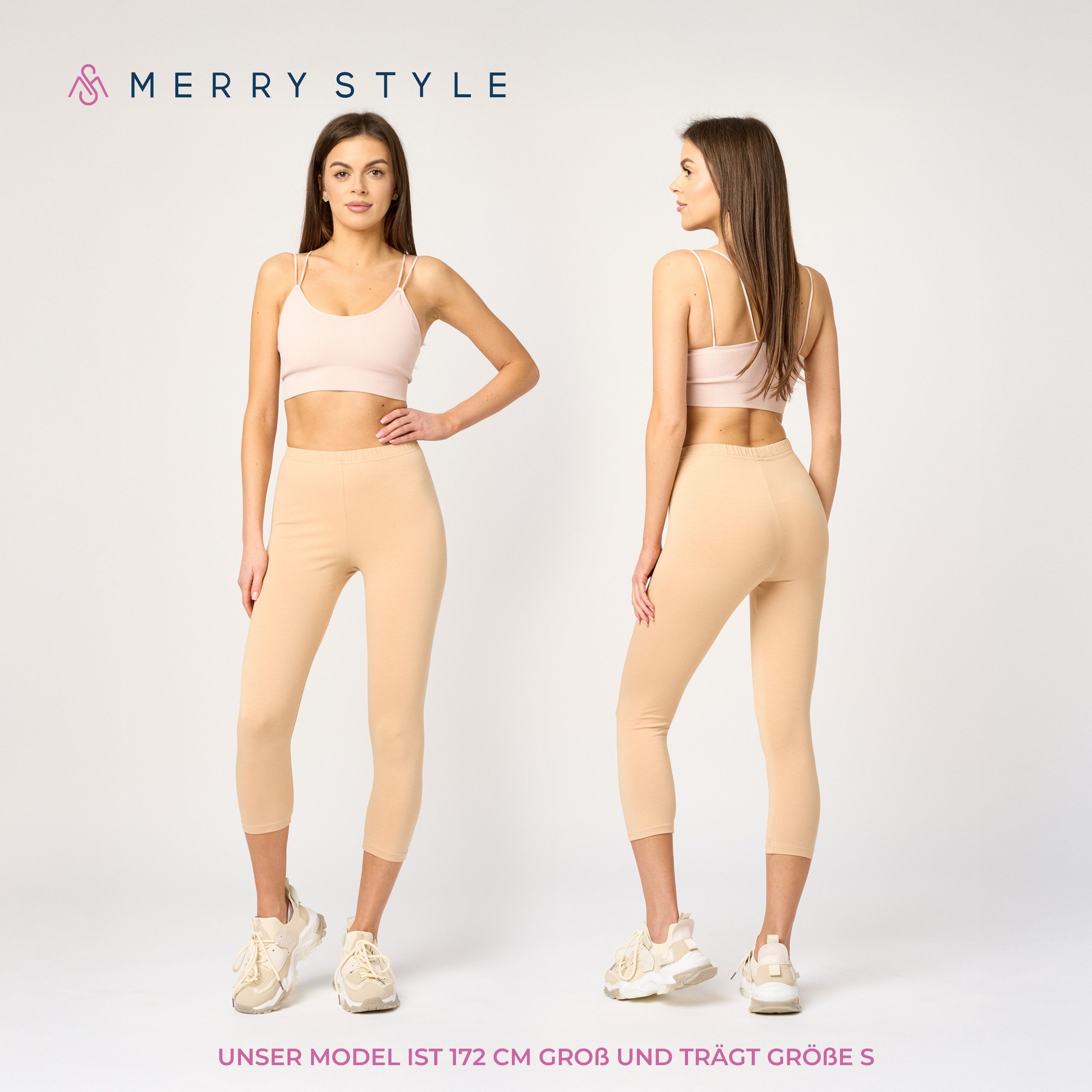 Merry Style Leggings Caprihose Damen 3/4 Hose MS10-199 (1-tlg) aus Baumwoll günstig online kaufen