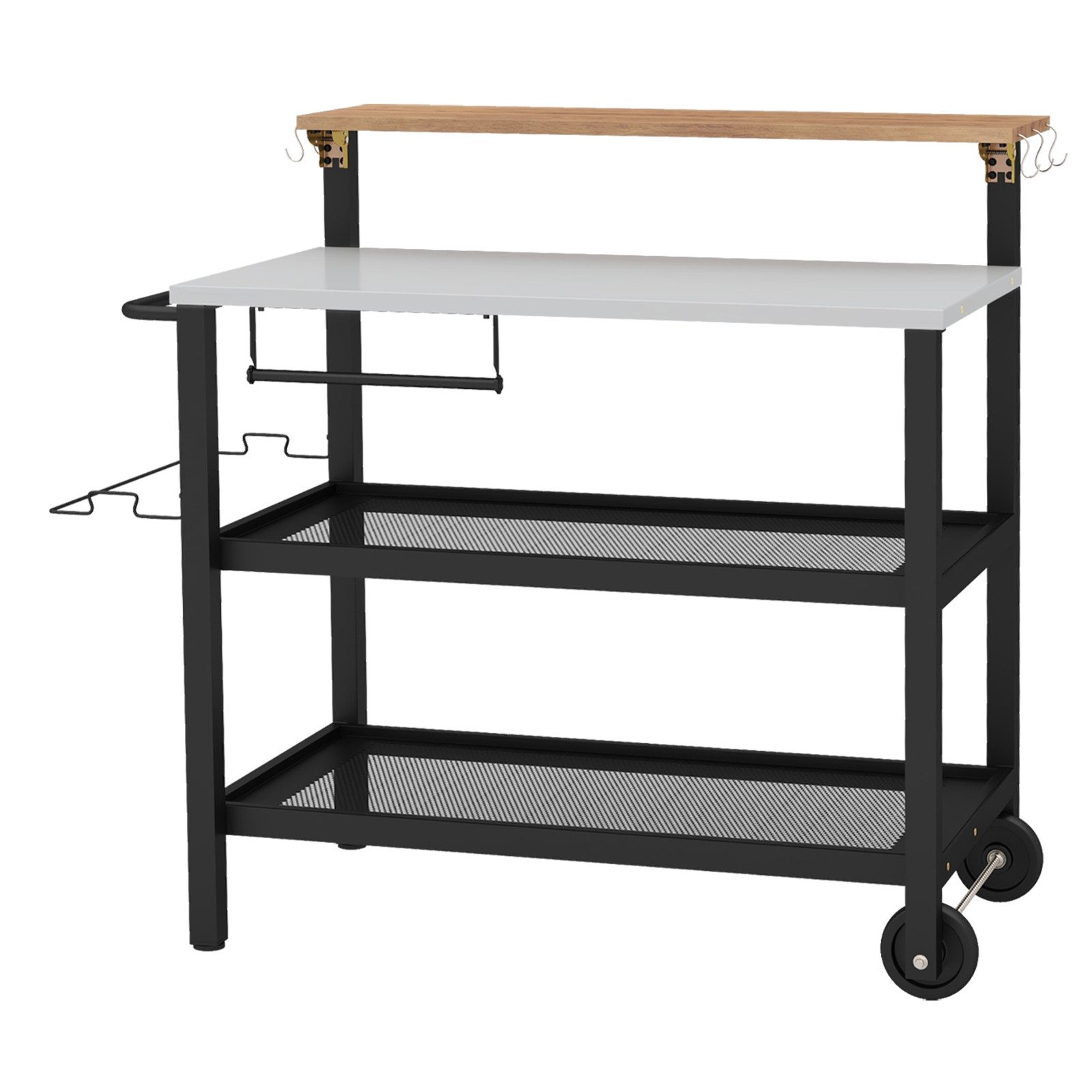 COSTWAY Grillablagetisch, Grillwagen Servierwagen mit Räder günstig online kaufen