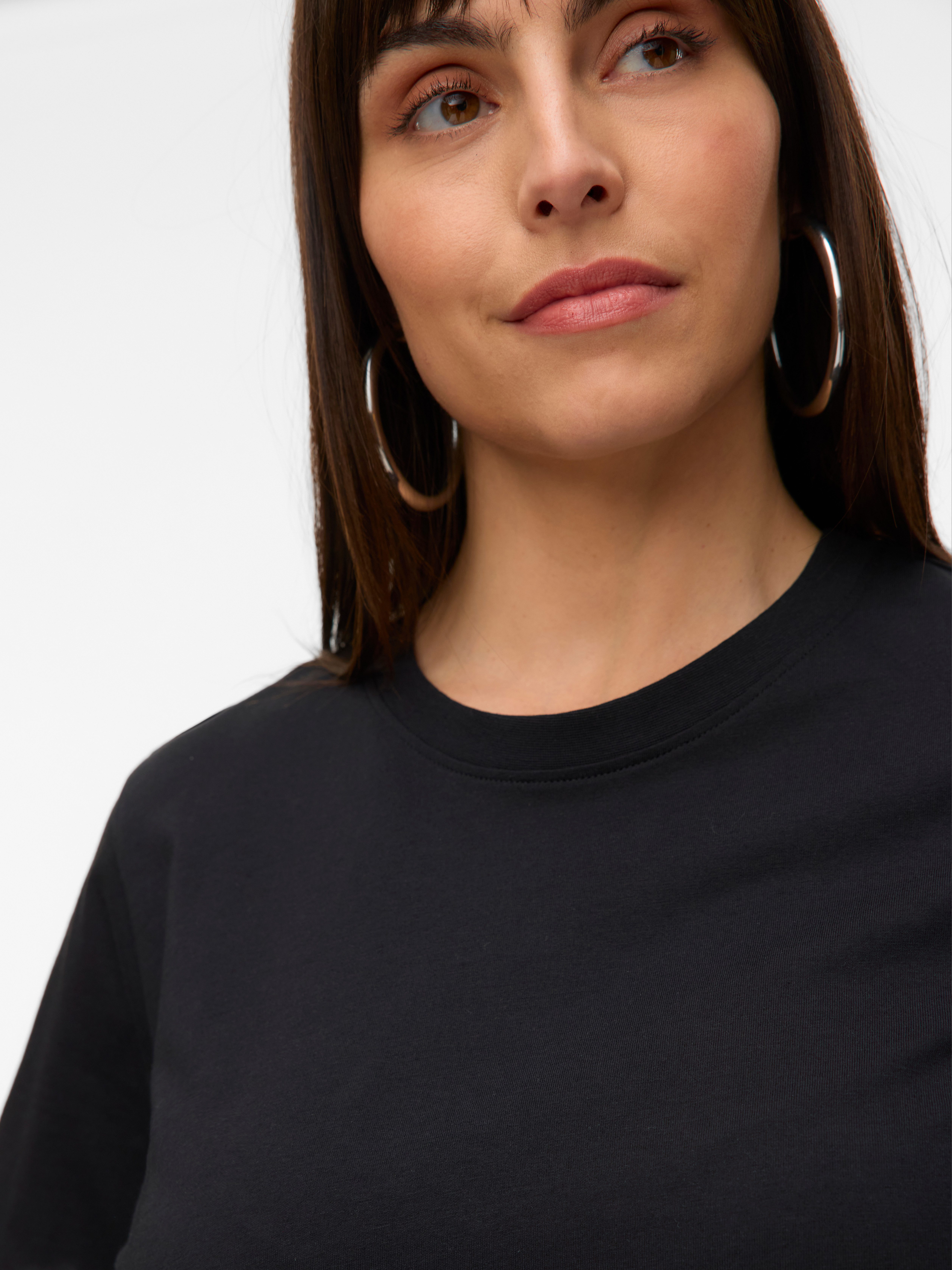 Vero Moda Curve Kurzarmshirt VMPAULINA SS T-SHIRT GA JRS NOOS CUR Baumwolle, regular fit