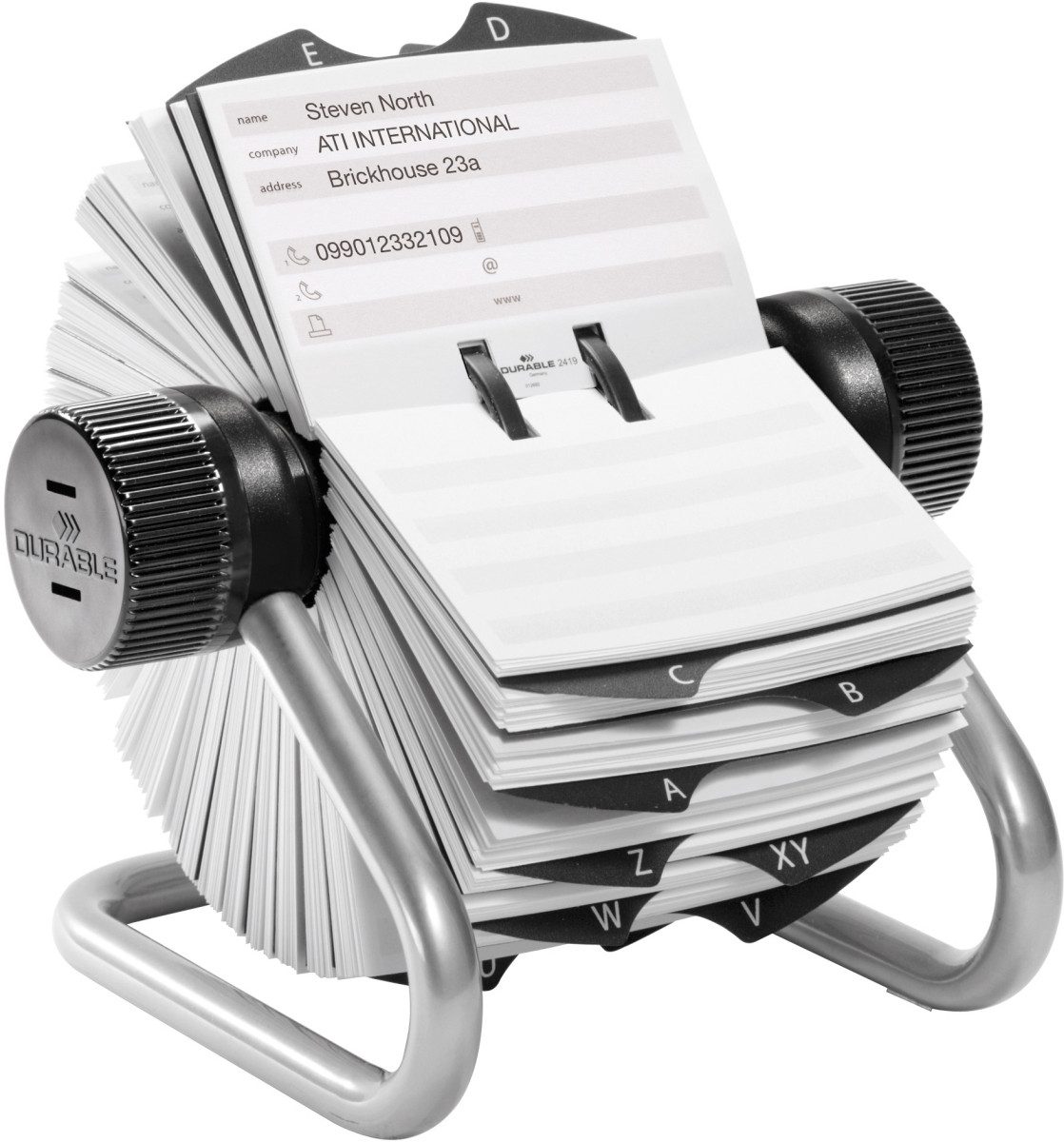 Tagebuch Rollkartei Telindex 500 Karten 195x135x165mm silber (8 Stück)