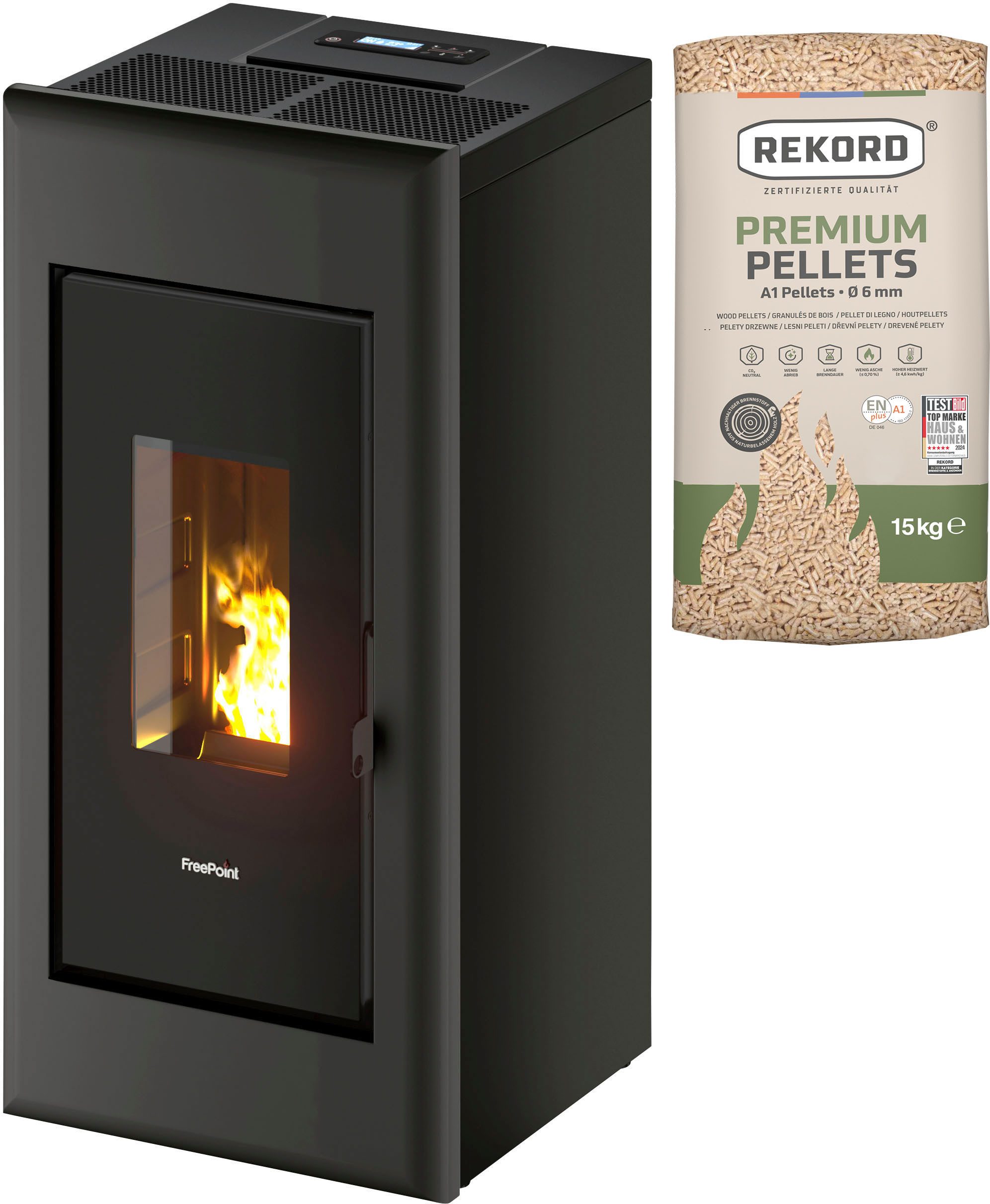 Freepoint Pelletofen One Airtight, 7 kW, Zeitbrand günstig online kaufen