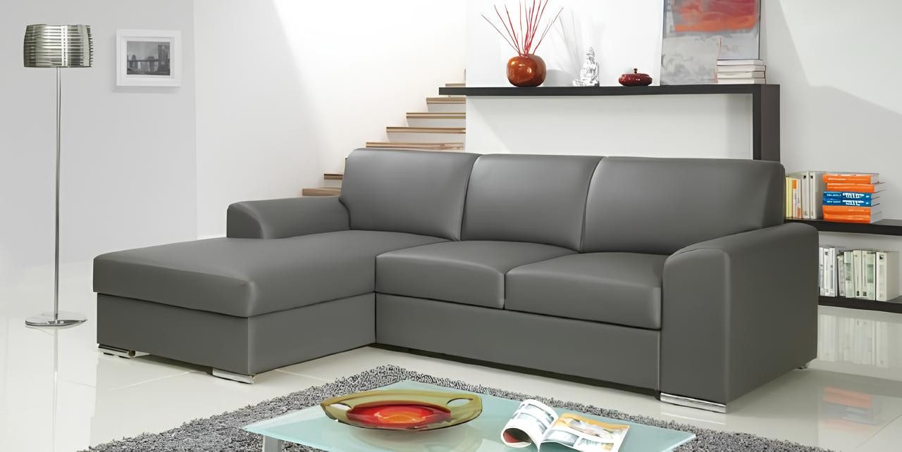 Xlmoebel Schlafsofa Sofa mit Eckbereich aus Stoffbezug und Bettfunktion, Oslo FH, Hergestellt in Europa