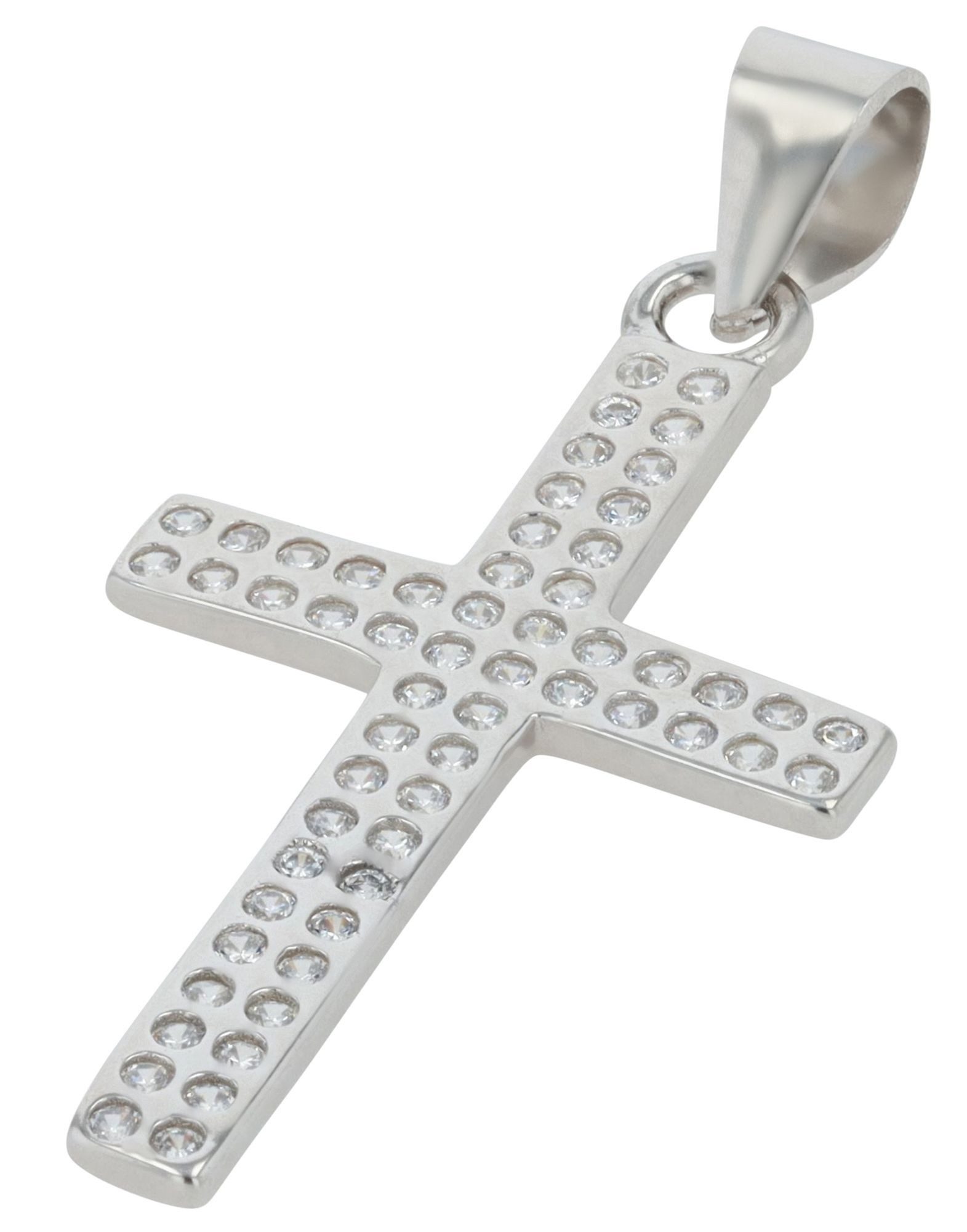 Kettenanhänger Anhänger – Kreuz Kreuzanhänger aus 925 Silber mit Zirkonia