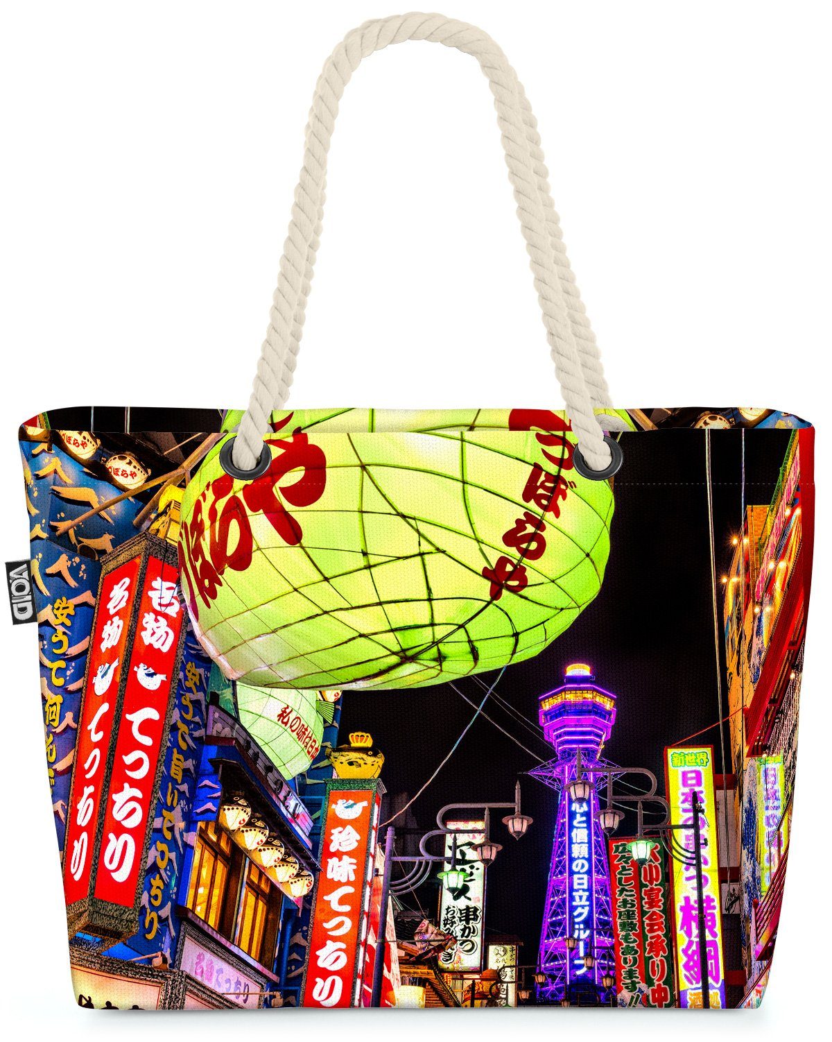 VOID Strandtasche (1-tlg), Osaka Laternen Japan Tokyo Stadt Asien Stadtbild Reise urlaub tourism